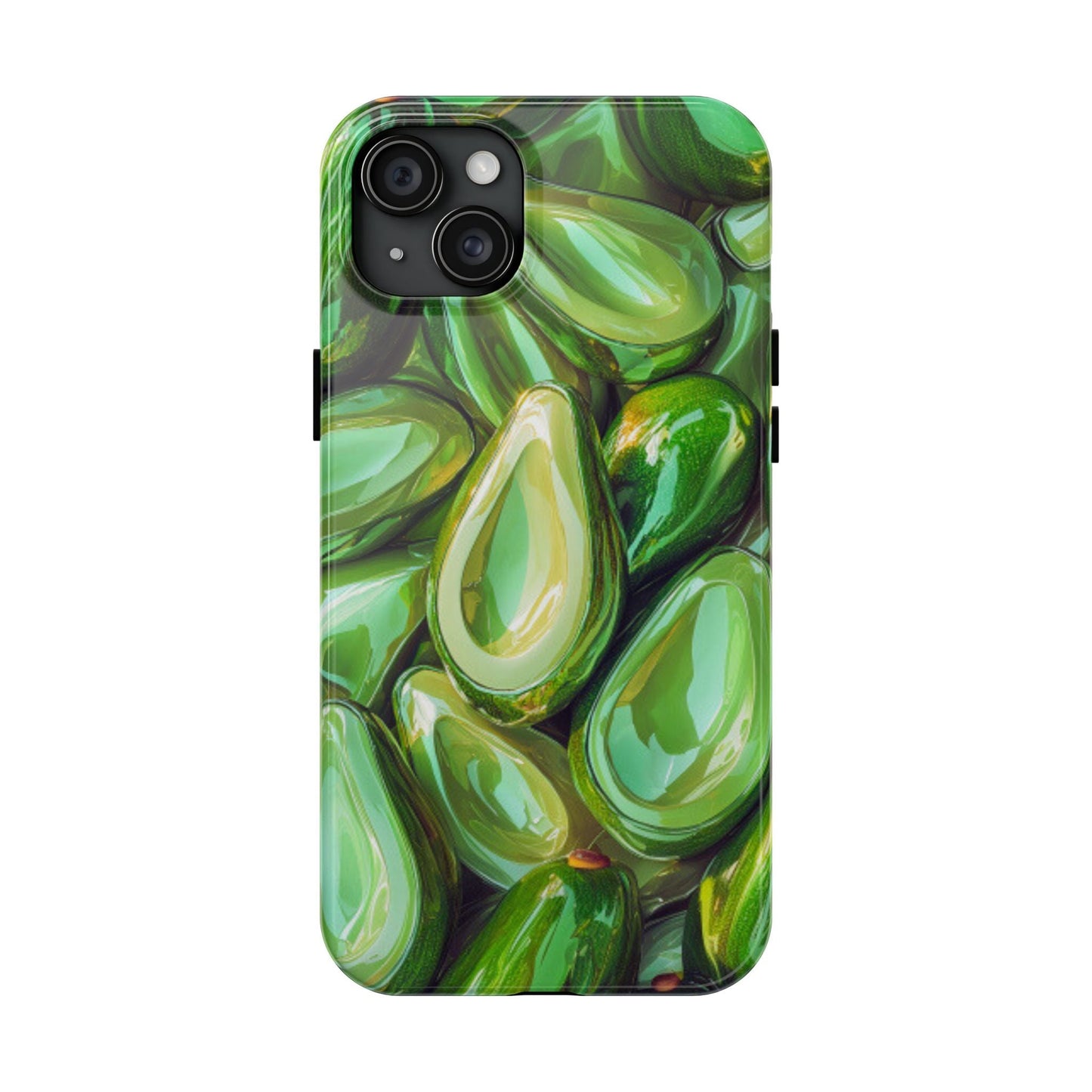 Glossy Avocado iPhone Case – Sleek Green 3D Fruit Design, Durable and Stylish - BOGO Cases