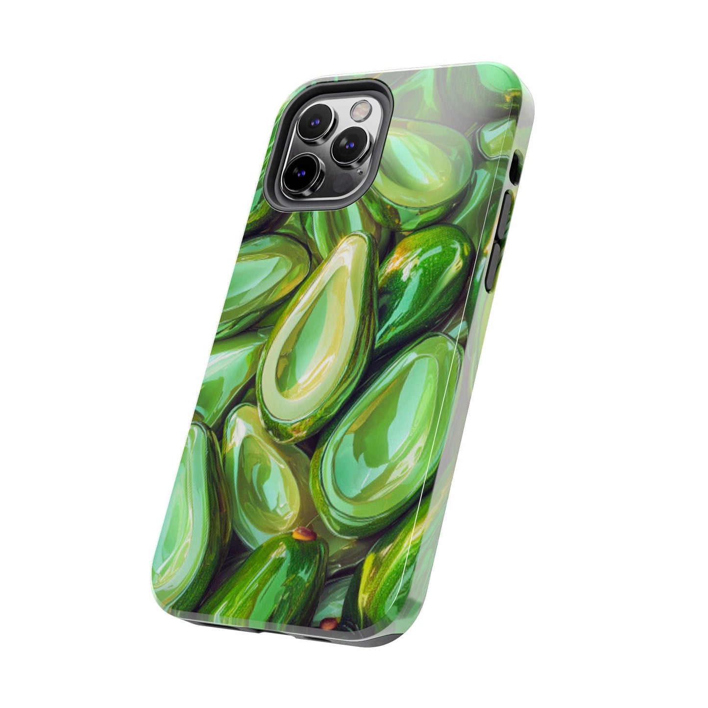 Glossy Avocado iPhone Case – Sleek Green 3D Fruit Design, Durable and Stylish - BOGO Cases