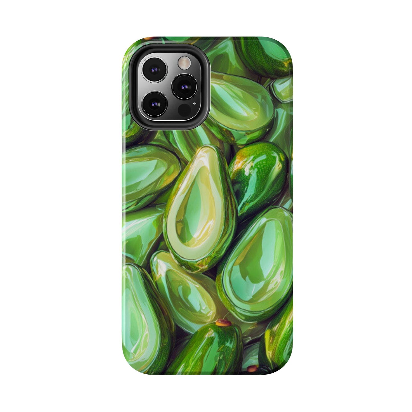 Glossy Avocado iPhone Case – Sleek Green 3D Fruit Design, Durable and Stylish - BOGO Cases