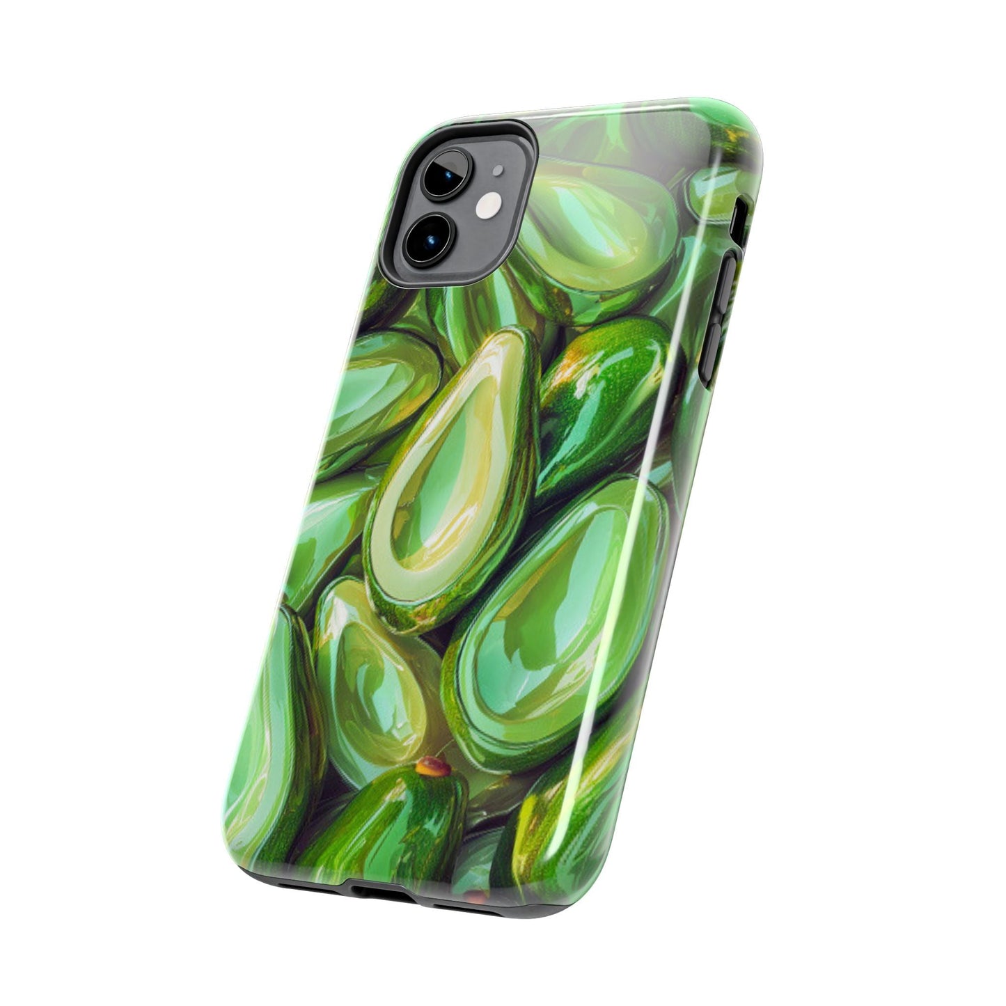 Glossy Avocado iPhone Case – Sleek Green 3D Fruit Design, Durable and Stylish - BOGO Cases