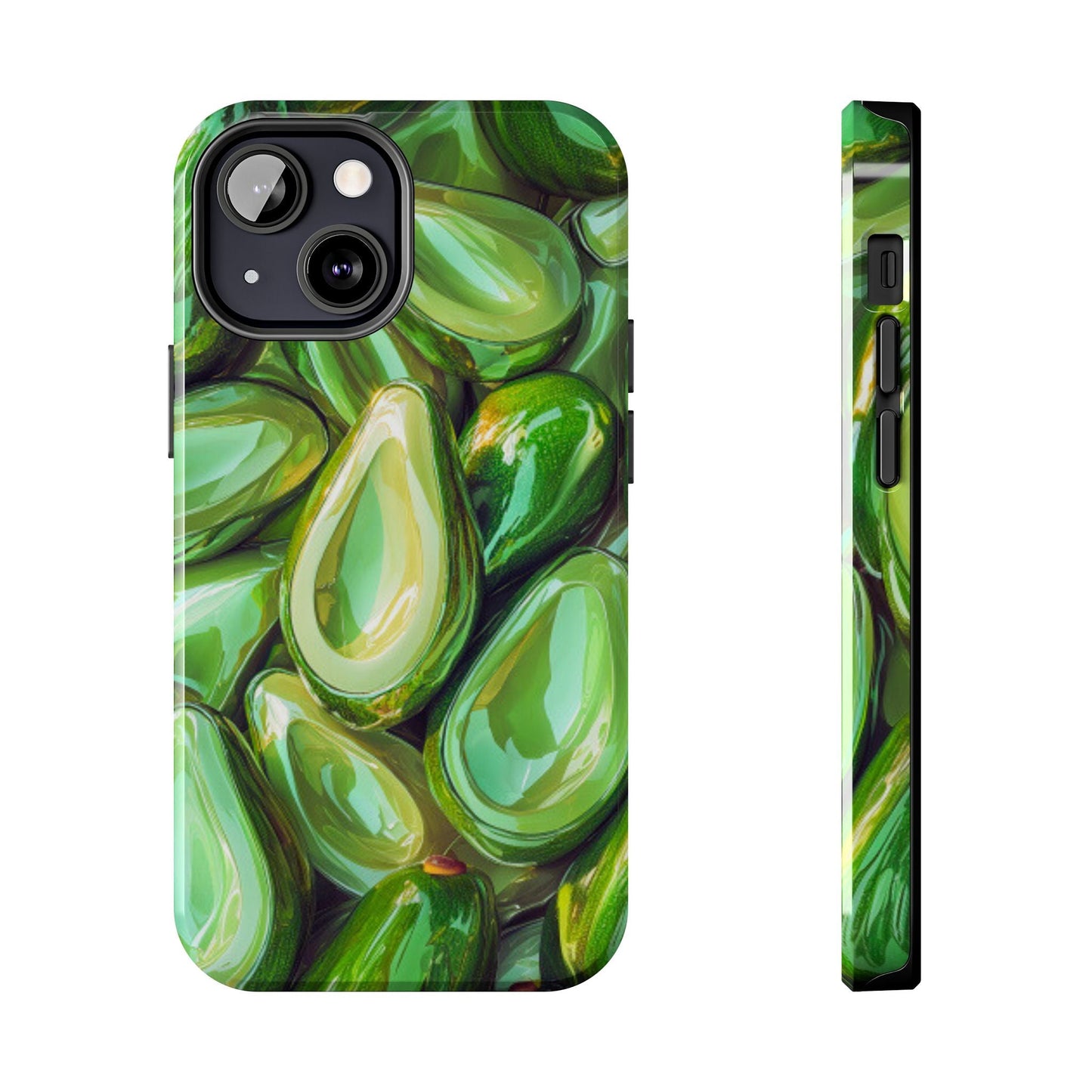 Glossy Avocado iPhone Case – Sleek Green 3D Fruit Design, Durable and Stylish - BOGO Cases