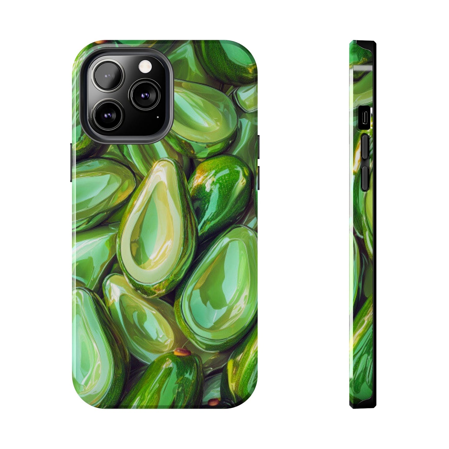 Glossy Avocado iPhone Case – Sleek Green 3D Fruit Design, Durable and Stylish - BOGO Cases