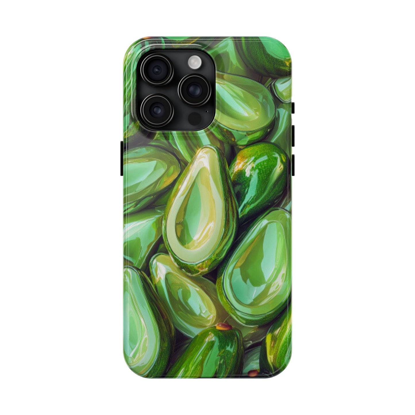 Glossy Avocado iPhone Case – Sleek Green 3D Fruit Design, Durable and Stylish - BOGO Cases
