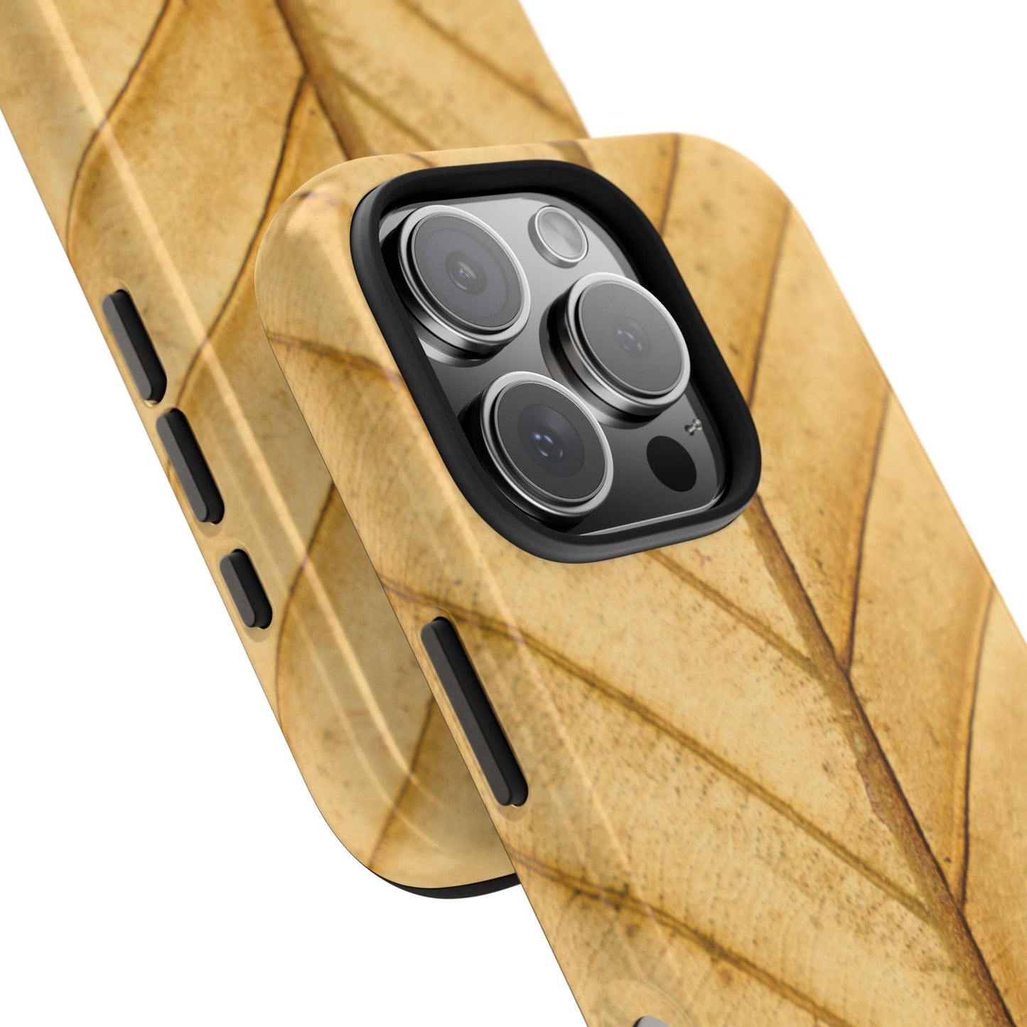 Golden Leaf Texture iPhone Case – Minimal Nature Design - BOGO Cases