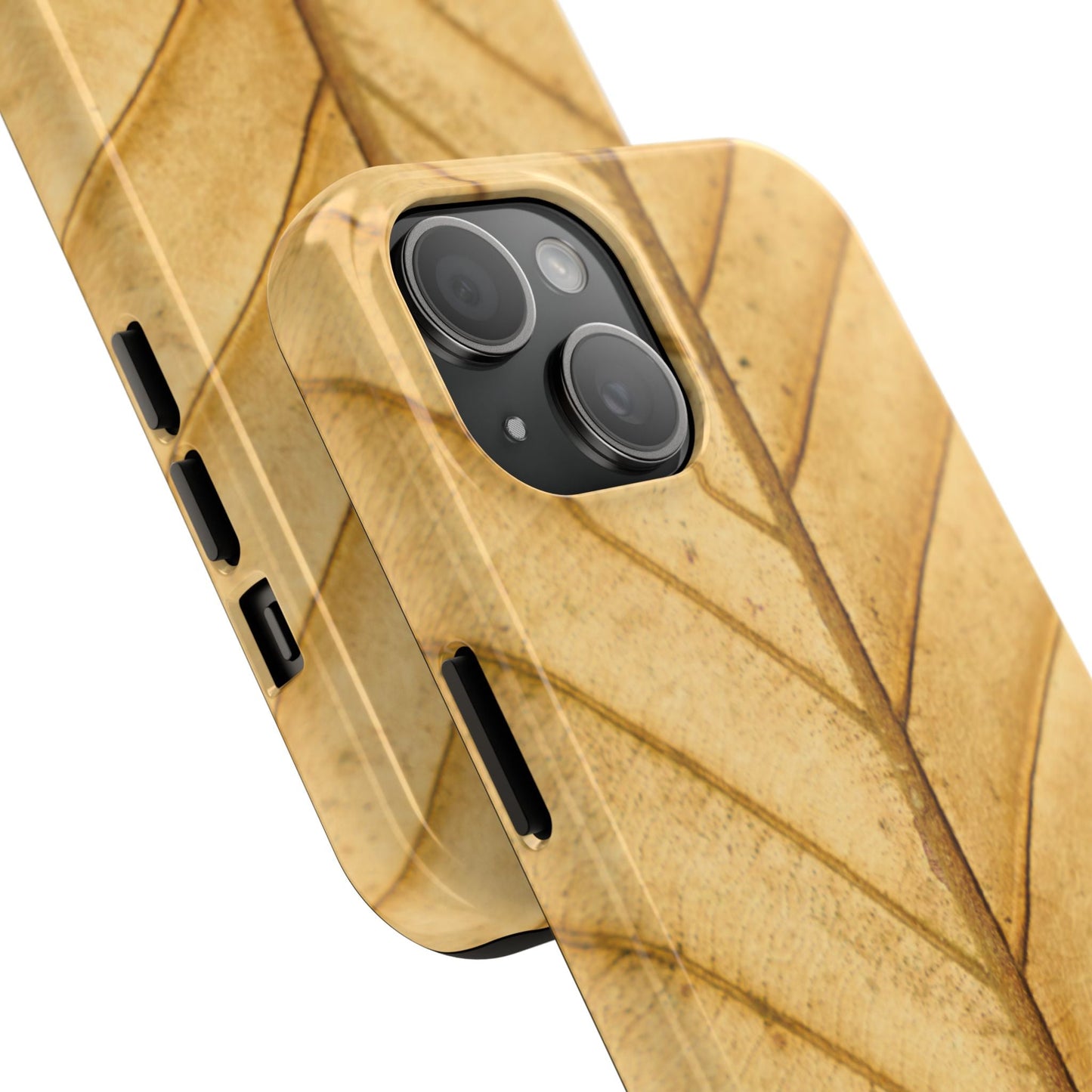 Golden Leaf Texture iPhone Case – Minimal Nature Design - BOGO Cases