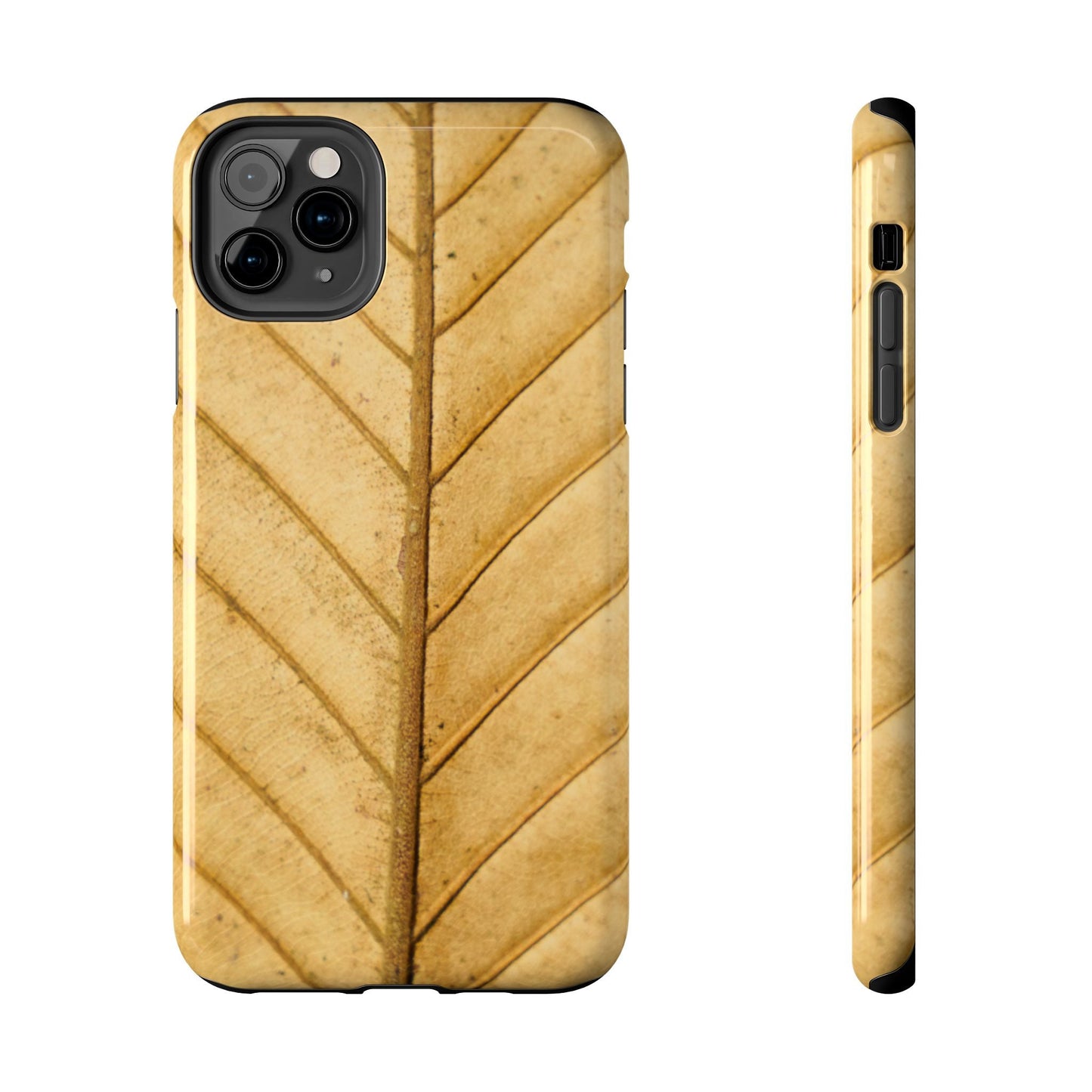 Golden Leaf Texture iPhone Case – Minimal Nature Design - BOGO Cases