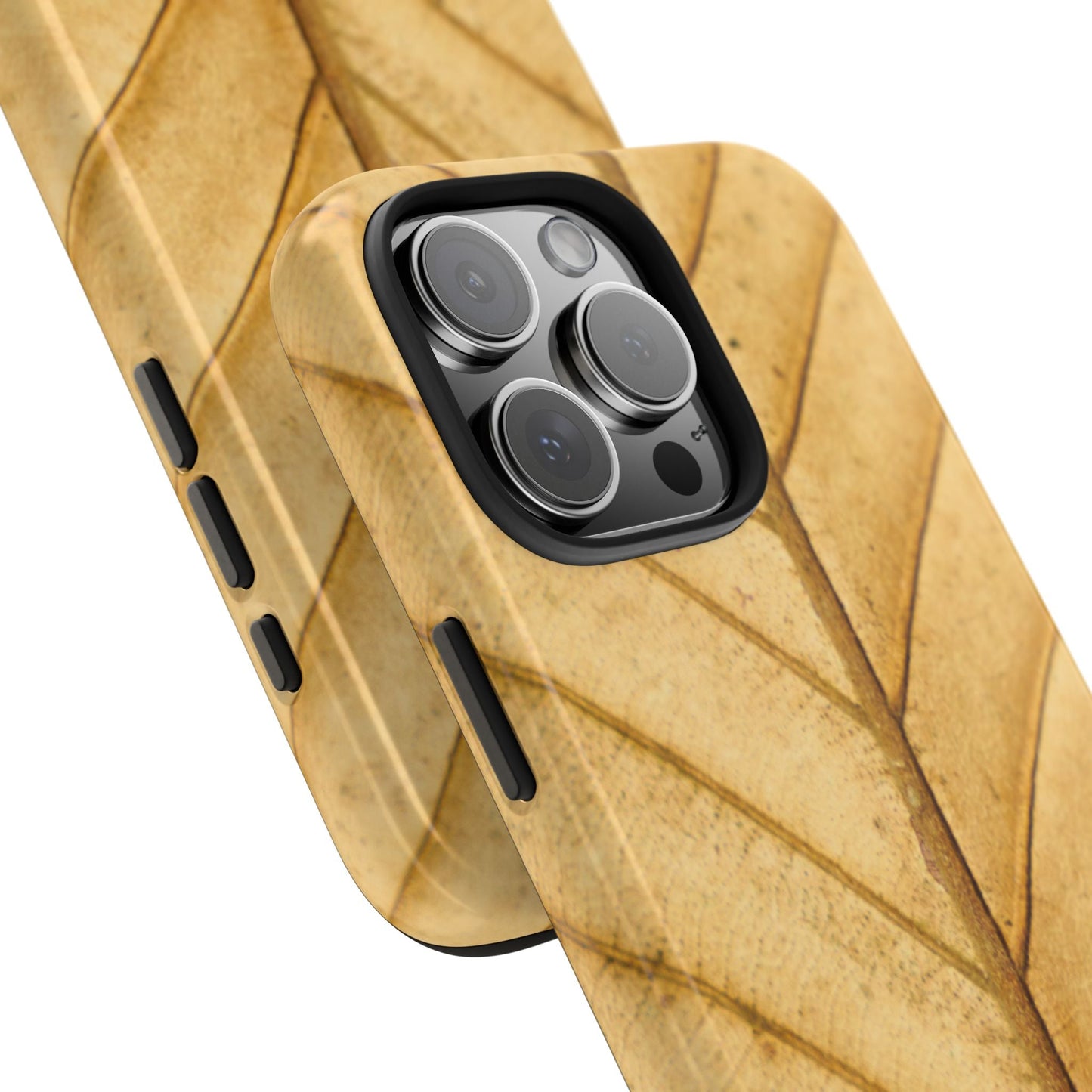 Golden Leaf Texture iPhone Case – Minimal Nature Design - BOGO Cases