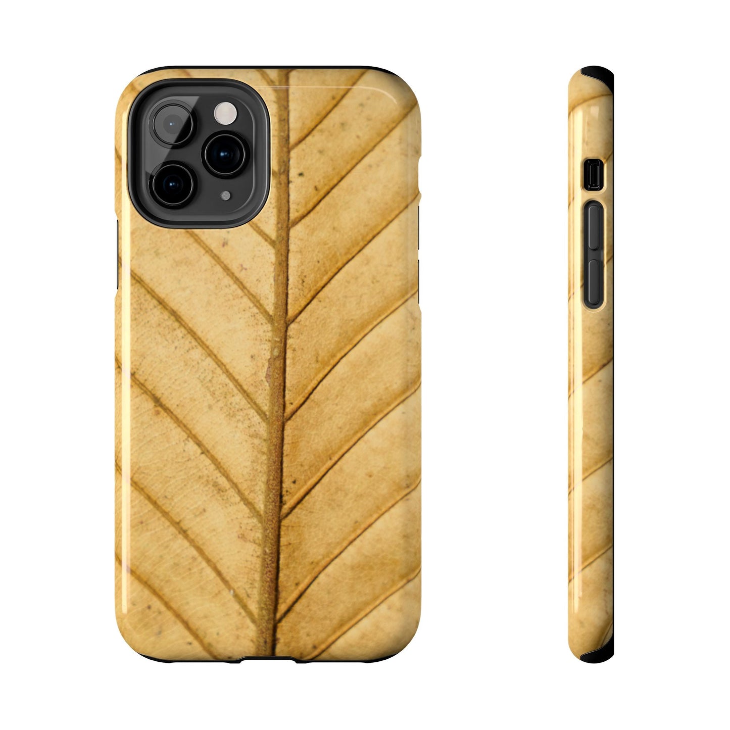 Golden Leaf Texture iPhone Case – Minimal Nature Design - BOGO Cases