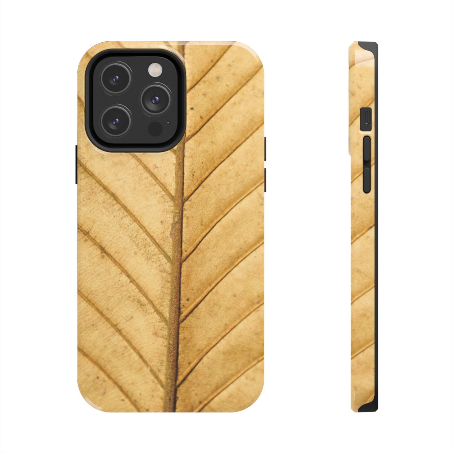 Golden Leaf Texture iPhone Case – Minimal Nature Design - BOGO Cases