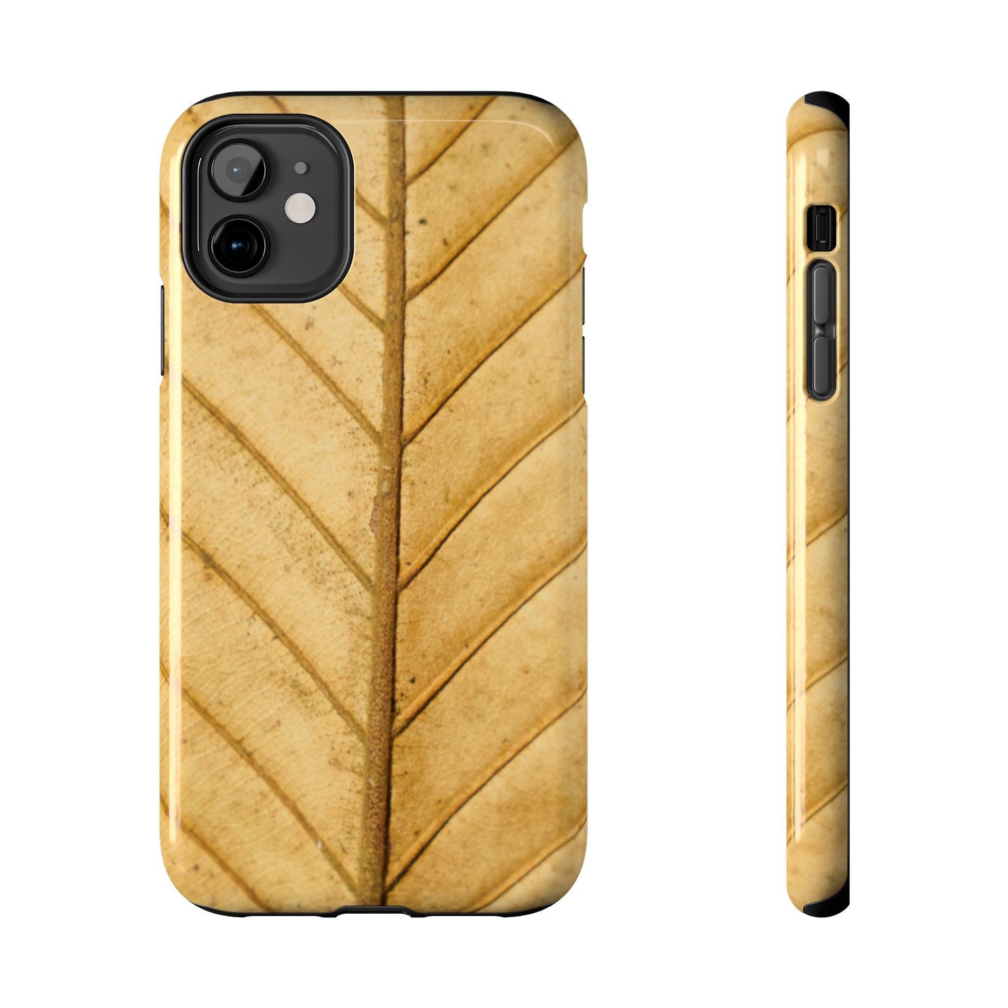 Golden Leaf Texture iPhone Case – Minimal Nature Design - BOGO Cases