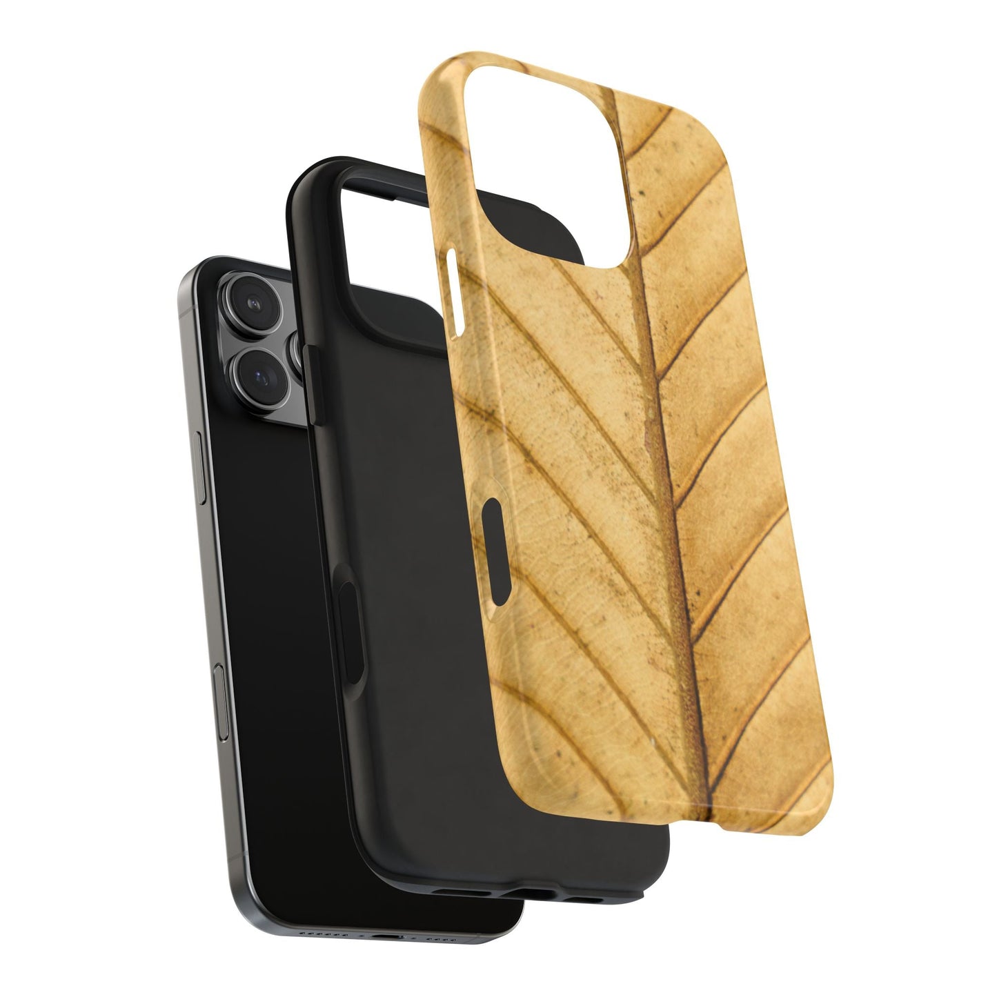 Golden Leaf Texture iPhone Case – Minimal Nature Design - BOGO Cases