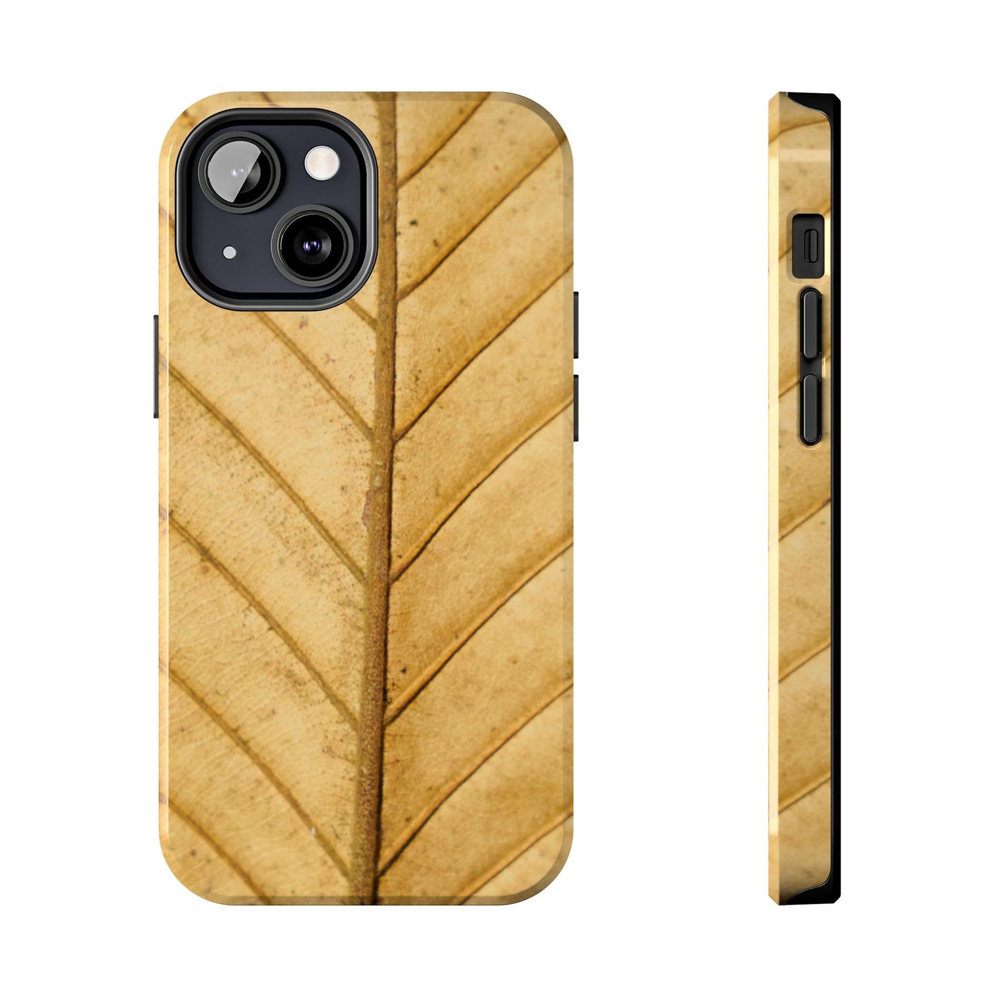 Golden Leaf Texture iPhone Case – Minimal Nature Design - BOGO Cases