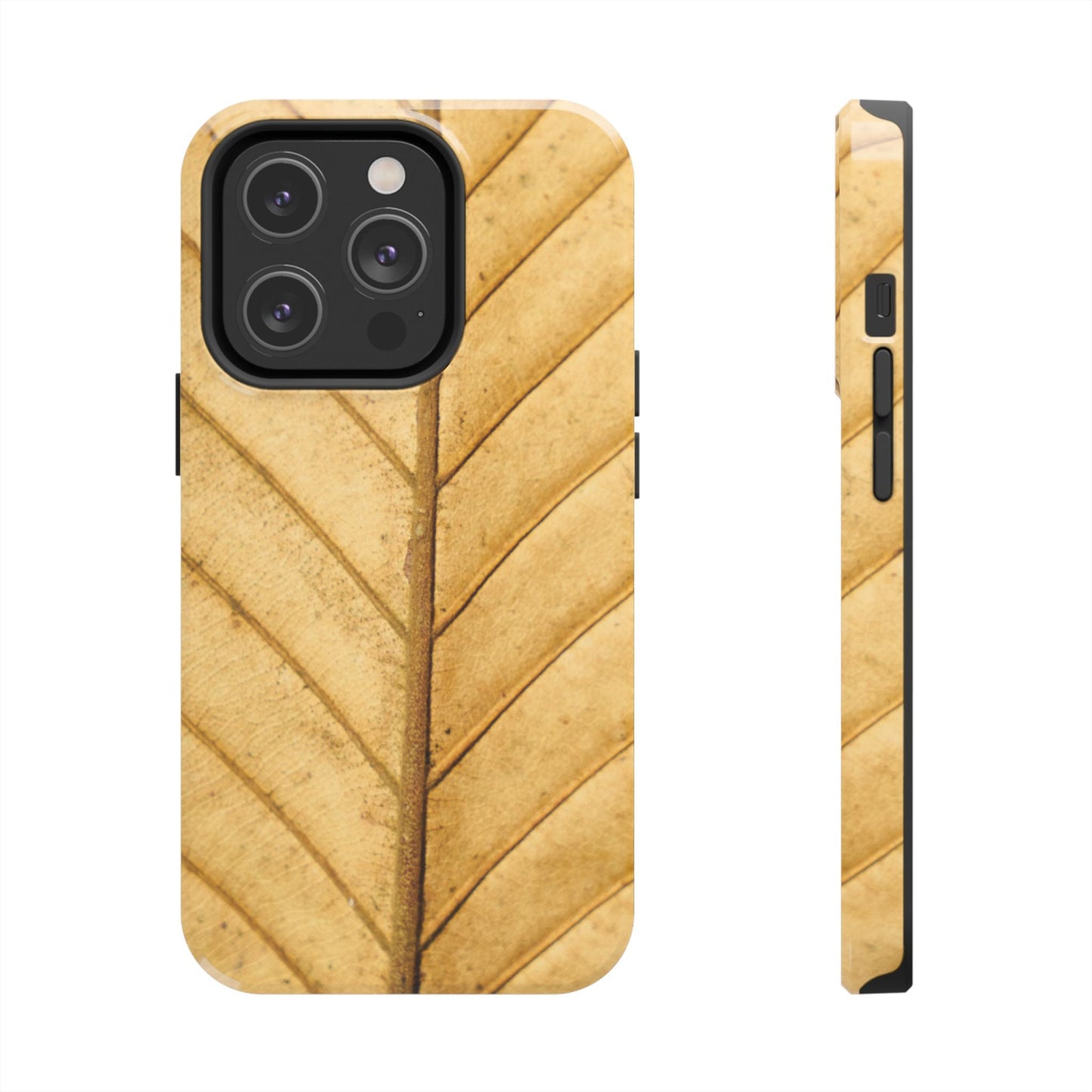 Golden Leaf Texture iPhone Case – Minimal Nature Design - BOGO Cases