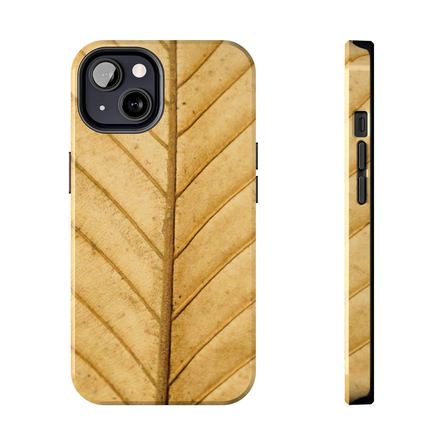Golden Leaf Texture iPhone Case – Minimal Nature Design - BOGO Cases