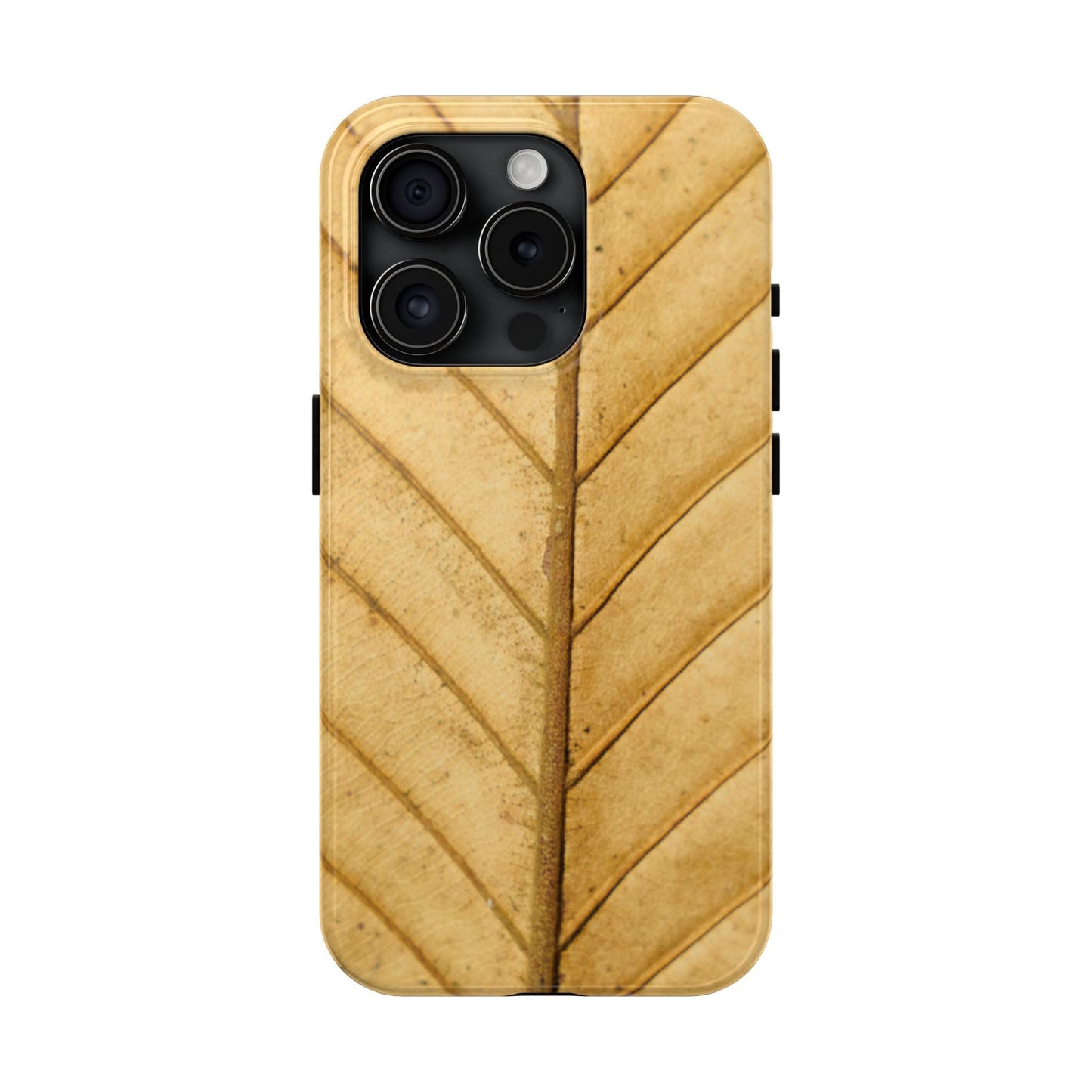 Golden Leaf Texture iPhone Case – Minimal Nature Design - BOGO Cases