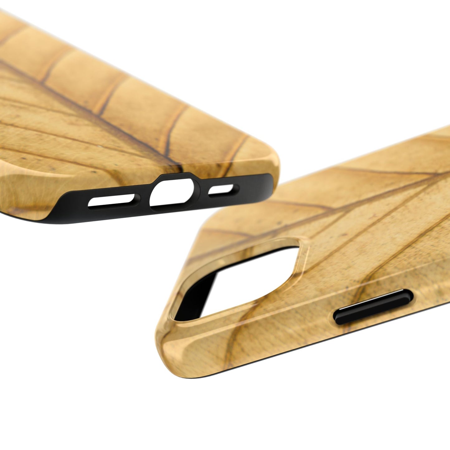 Golden Leaf Texture iPhone Case – Minimal Nature Design - BOGO Cases