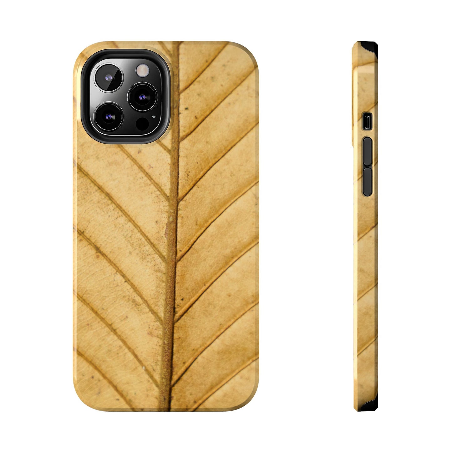 Golden Leaf Texture iPhone Case – Minimal Nature Design - BOGO Cases