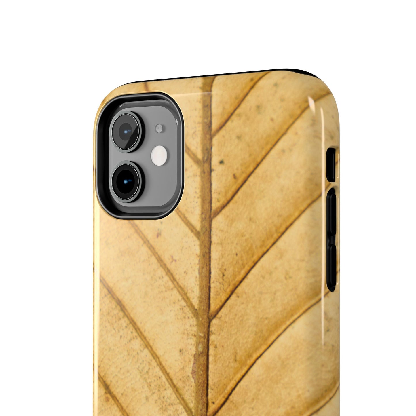 Golden Leaf Texture iPhone Case – Minimal Nature Design - BOGO Cases