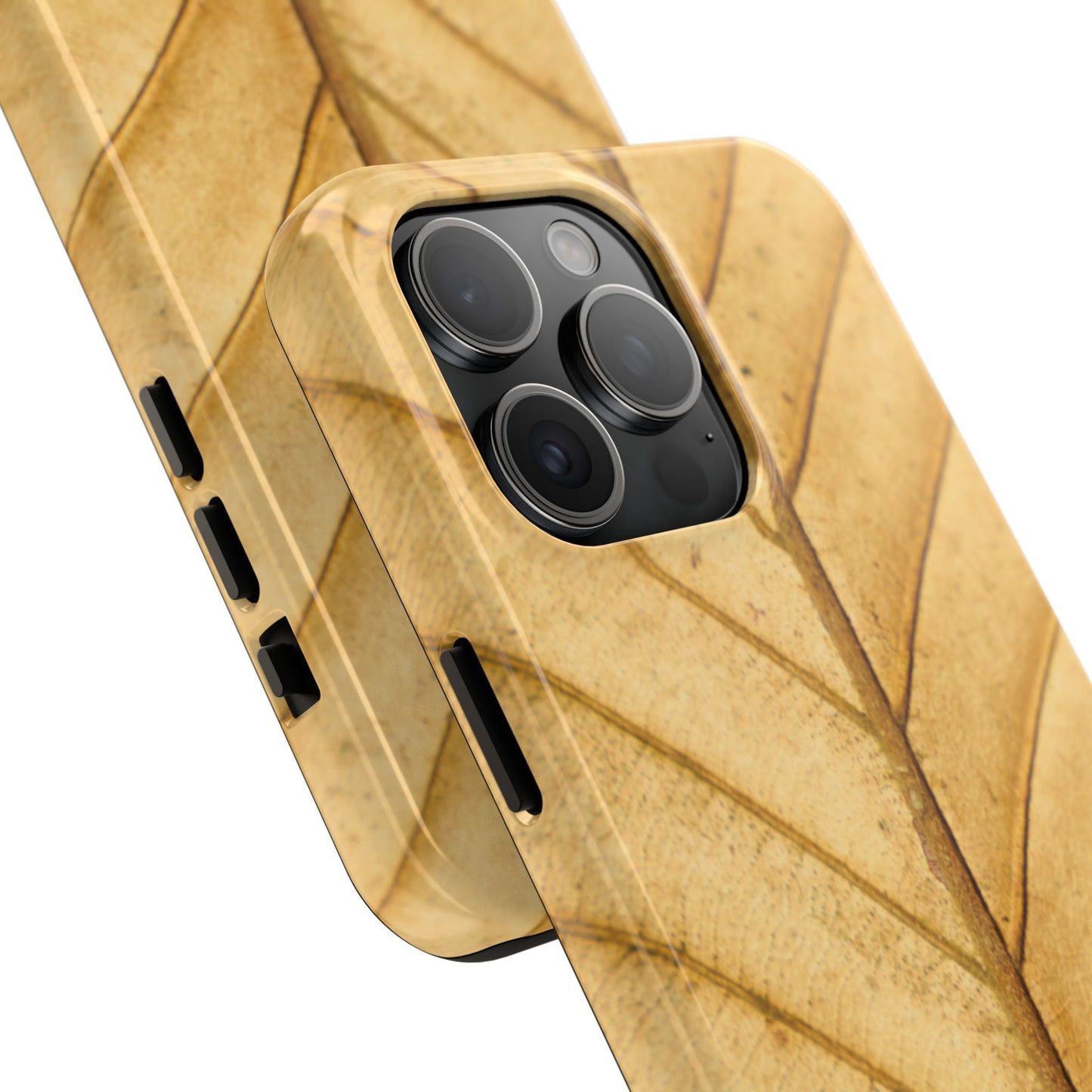 Golden Leaf Texture iPhone Case – Minimal Nature Design - BOGO Cases