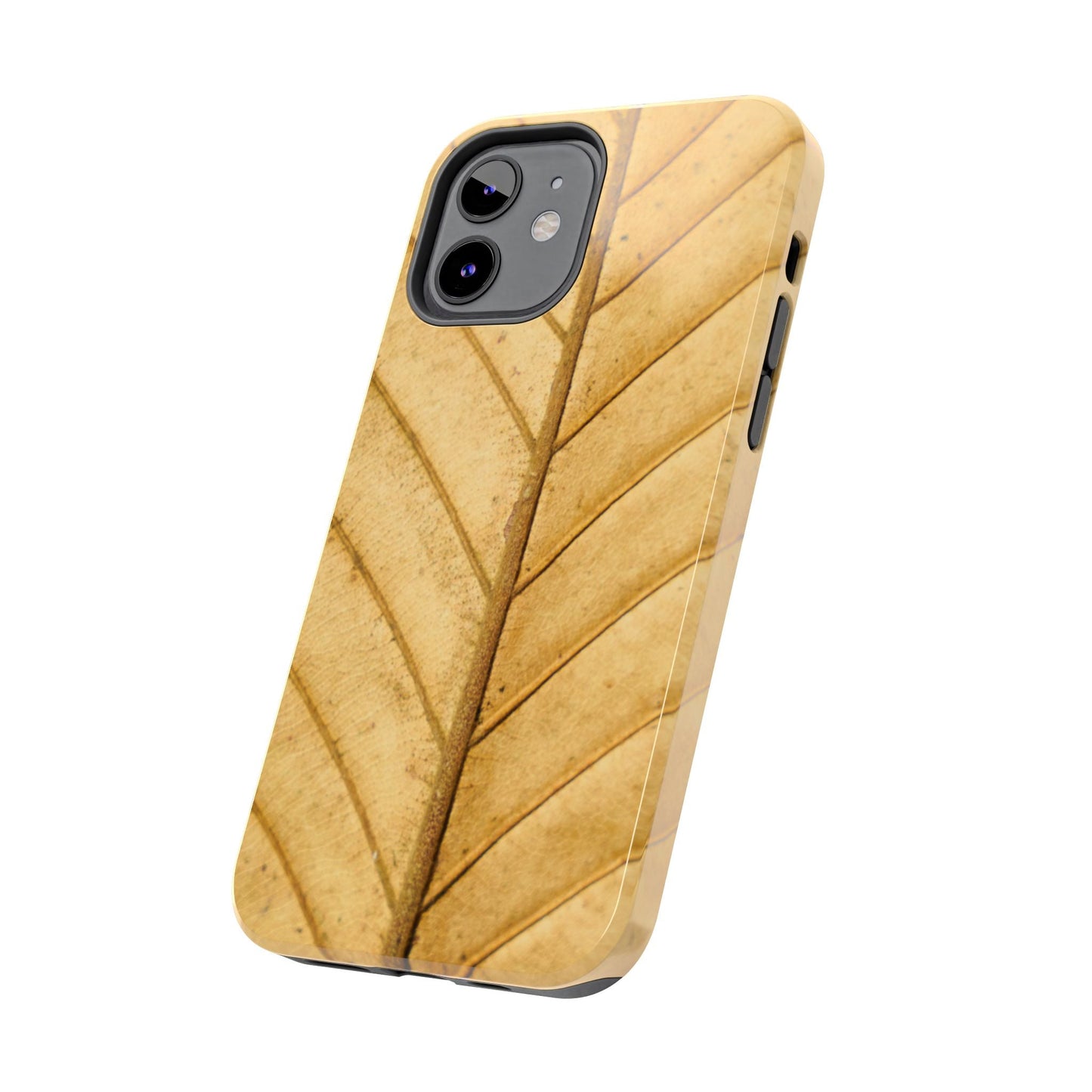 Golden Leaf Texture iPhone Case – Minimal Nature Design - BOGO Cases