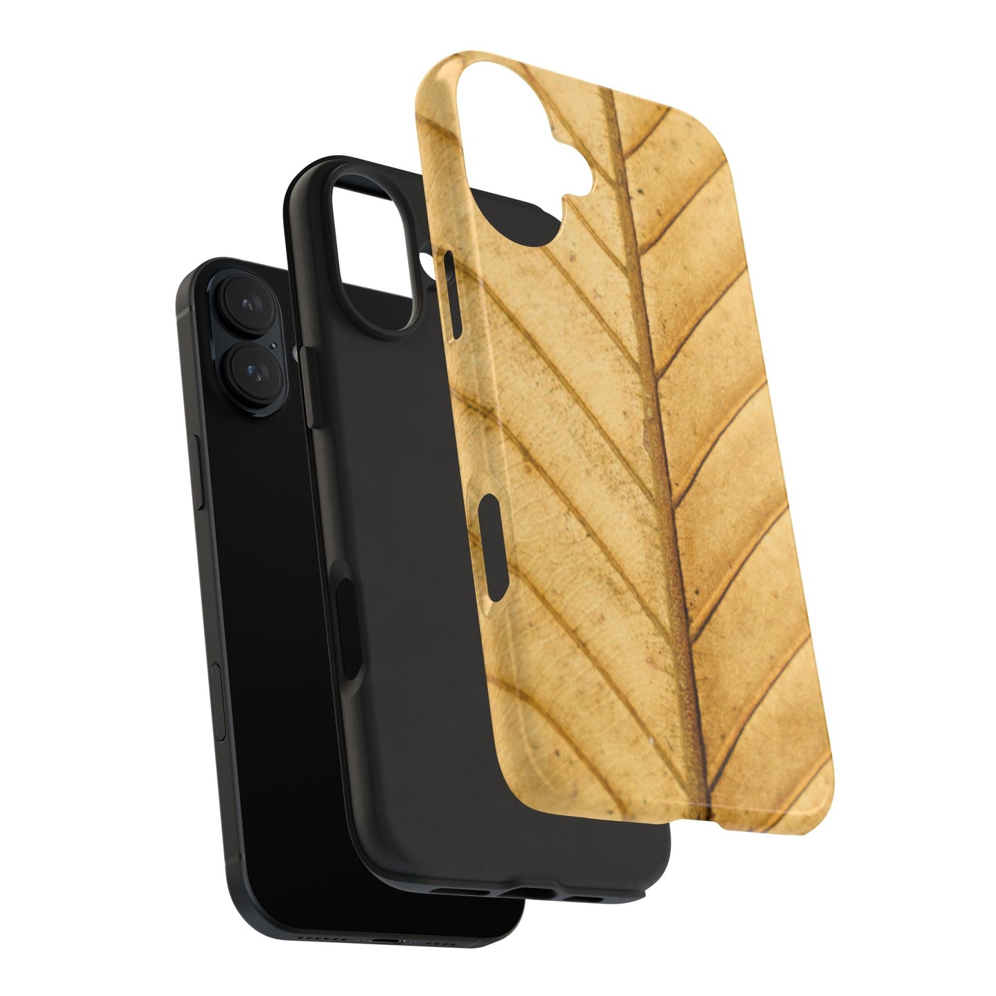 Golden Leaf Texture iPhone Case – Minimal Nature Design - BOGO Cases