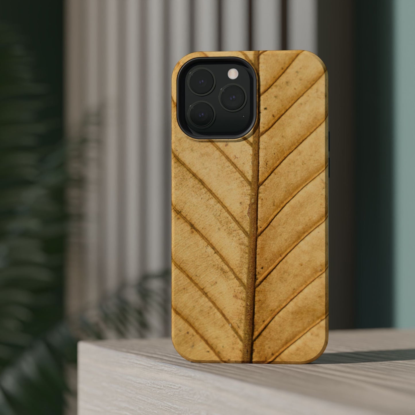 Golden Leaf Texture MagSafe Case – Minimal Nature Design - BOGO Cases