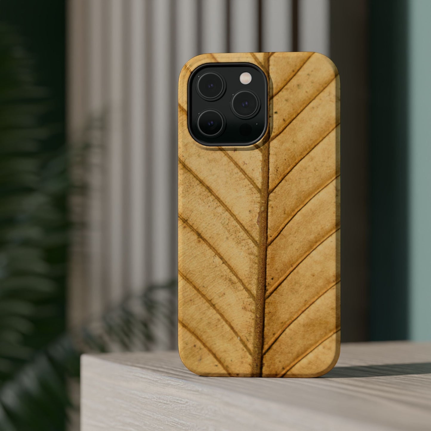 Golden Leaf Texture MagSafe Case – Minimal Nature Design - BOGO Cases