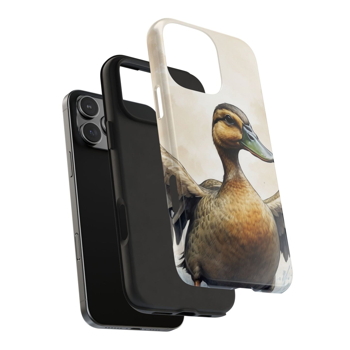 Graceful Duck in Watercolor Scene - iPhone Case - BOGO Cases