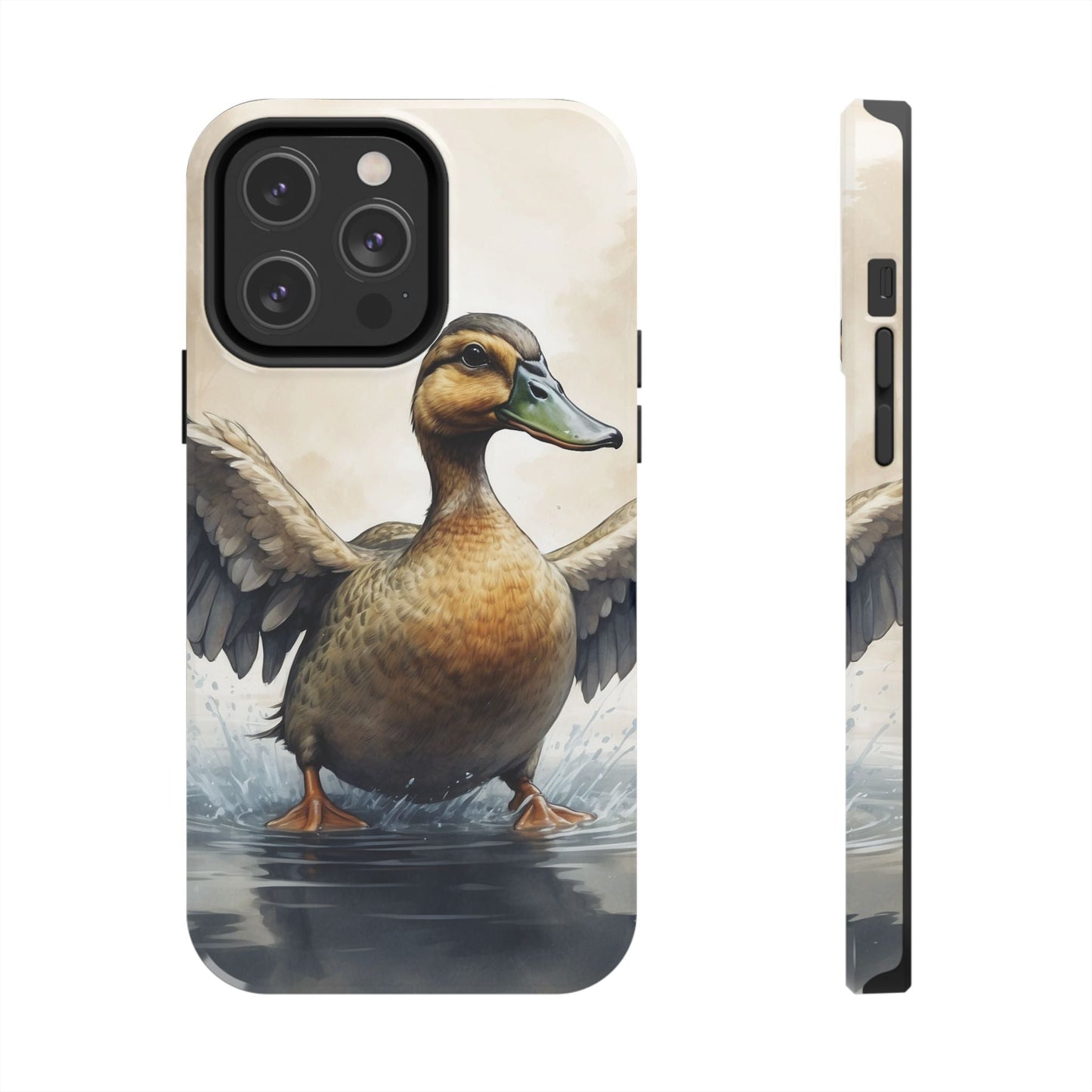 Graceful Duck in Watercolor Scene - iPhone Case - BOGO Cases