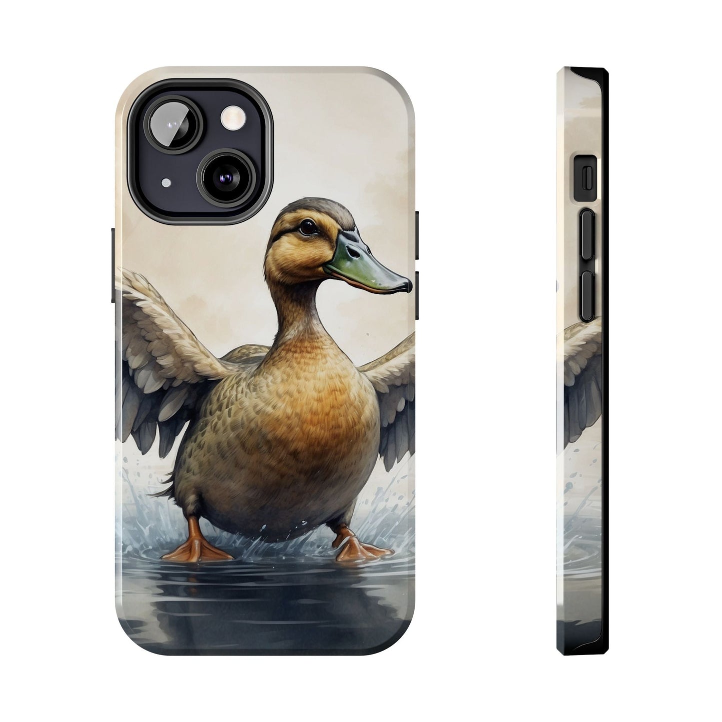 Graceful Duck in Watercolor Scene - iPhone Case - BOGO Cases