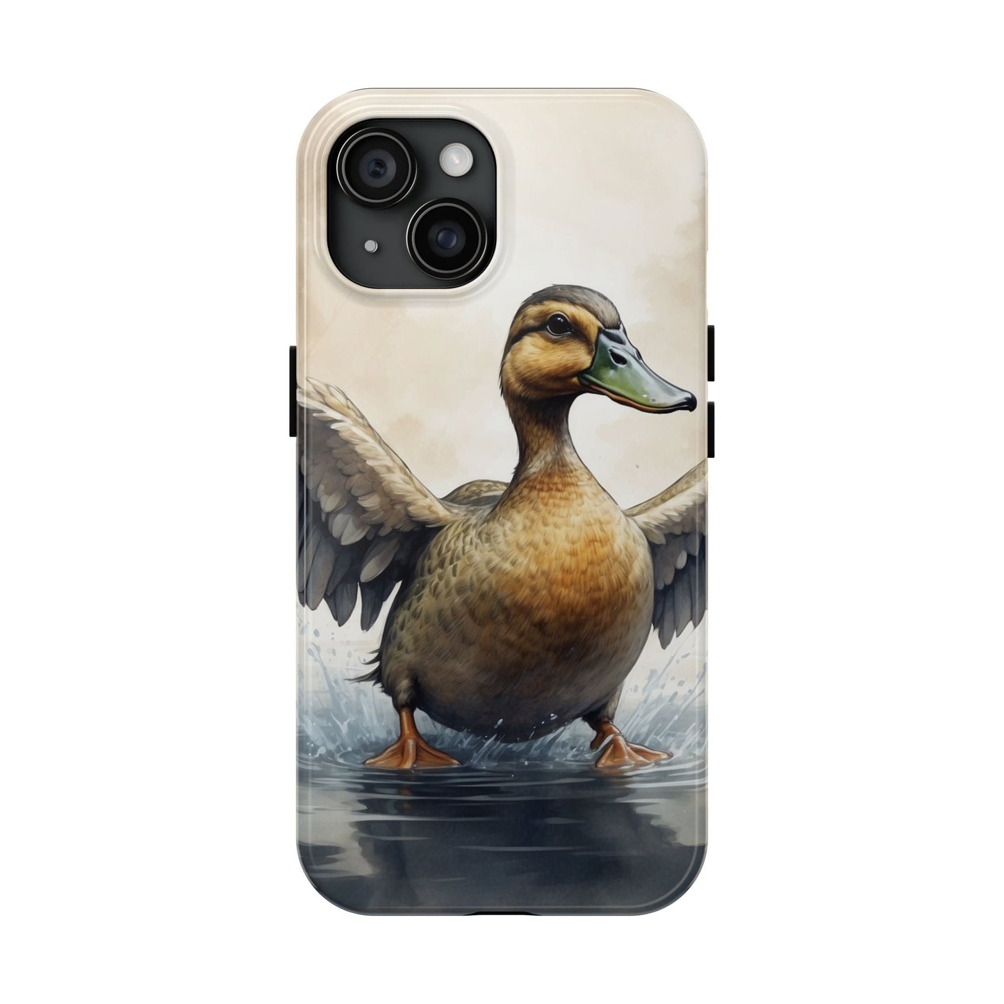 Graceful Duck in Watercolor Scene - iPhone Case - BOGO Cases