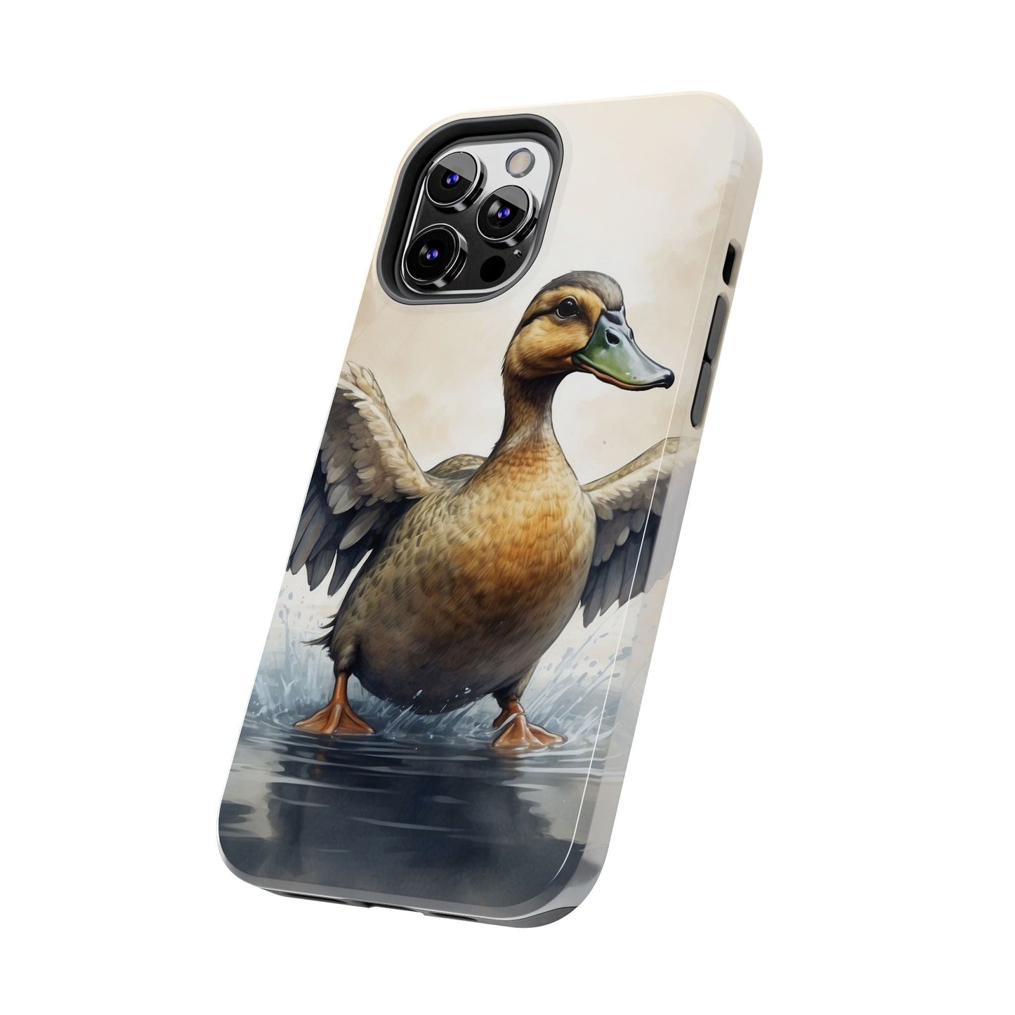 Graceful Duck in Watercolor Scene - iPhone Case - BOGO Cases