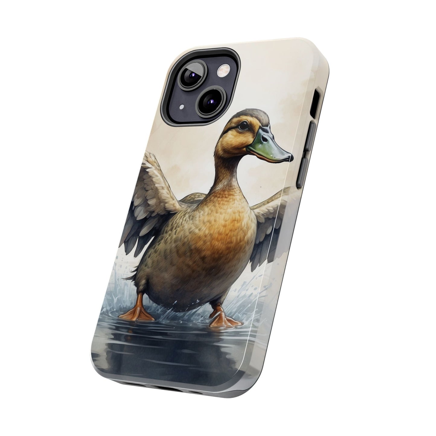 Graceful Duck in Watercolor Scene - iPhone Case - BOGO Cases