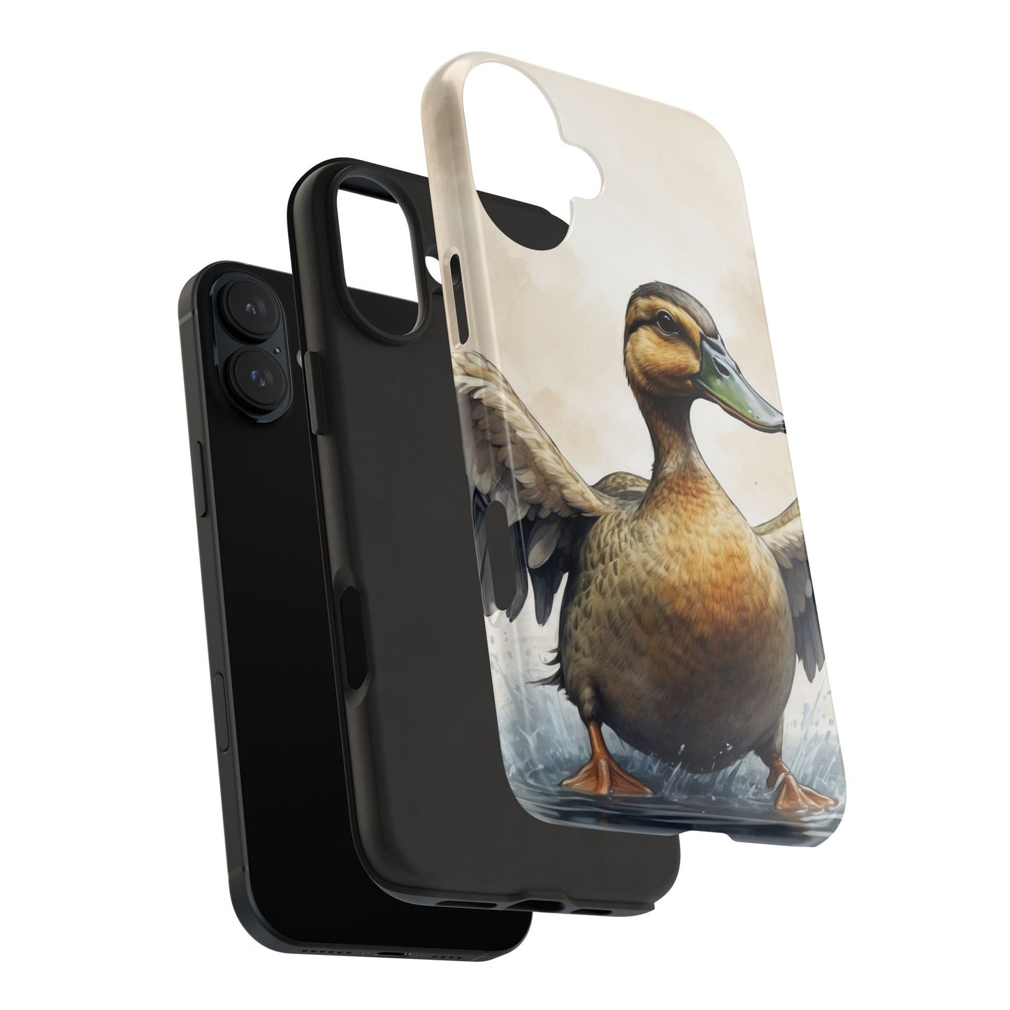 Graceful Duck in Watercolor Scene - iPhone Case - BOGO Cases