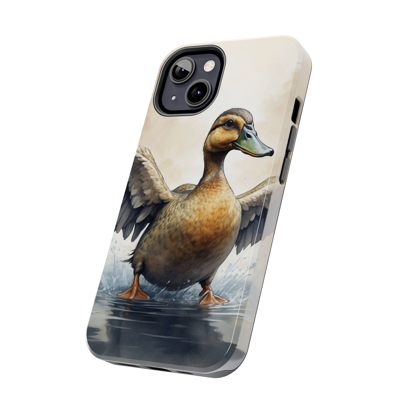 Graceful Duck in Watercolor Scene - iPhone Case - BOGO Cases