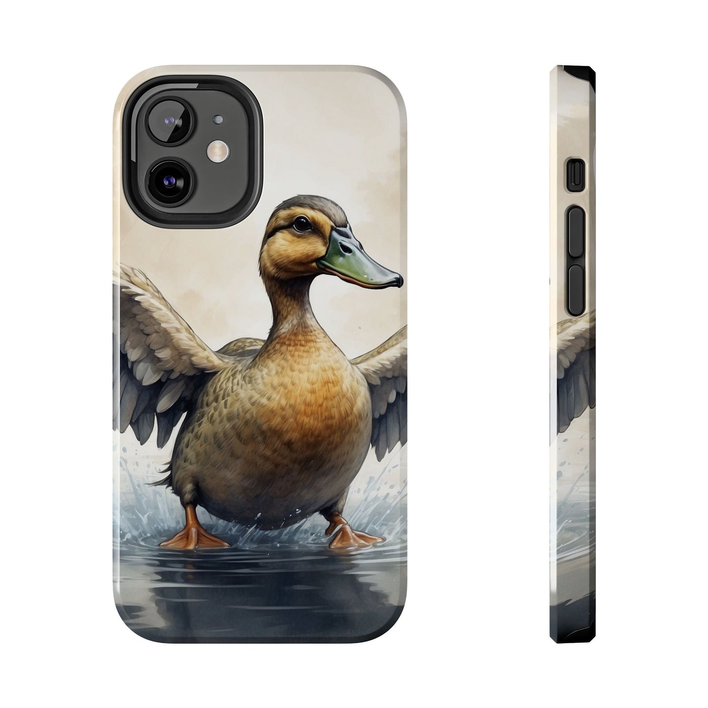 Graceful Duck in Watercolor Scene - iPhone Case - BOGO Cases