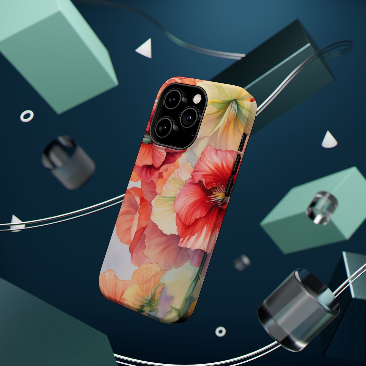 Gumamela Blush Pink Watercolor Floral – MagSafe Compatible iPhone Case - BOGO Cases