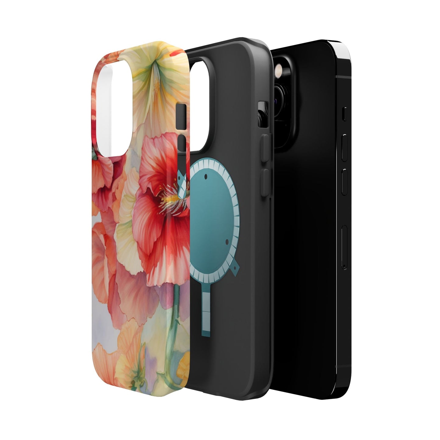 Gumamela Blush Pink Watercolor Floral – MagSafe Compatible iPhone Case - BOGO Cases