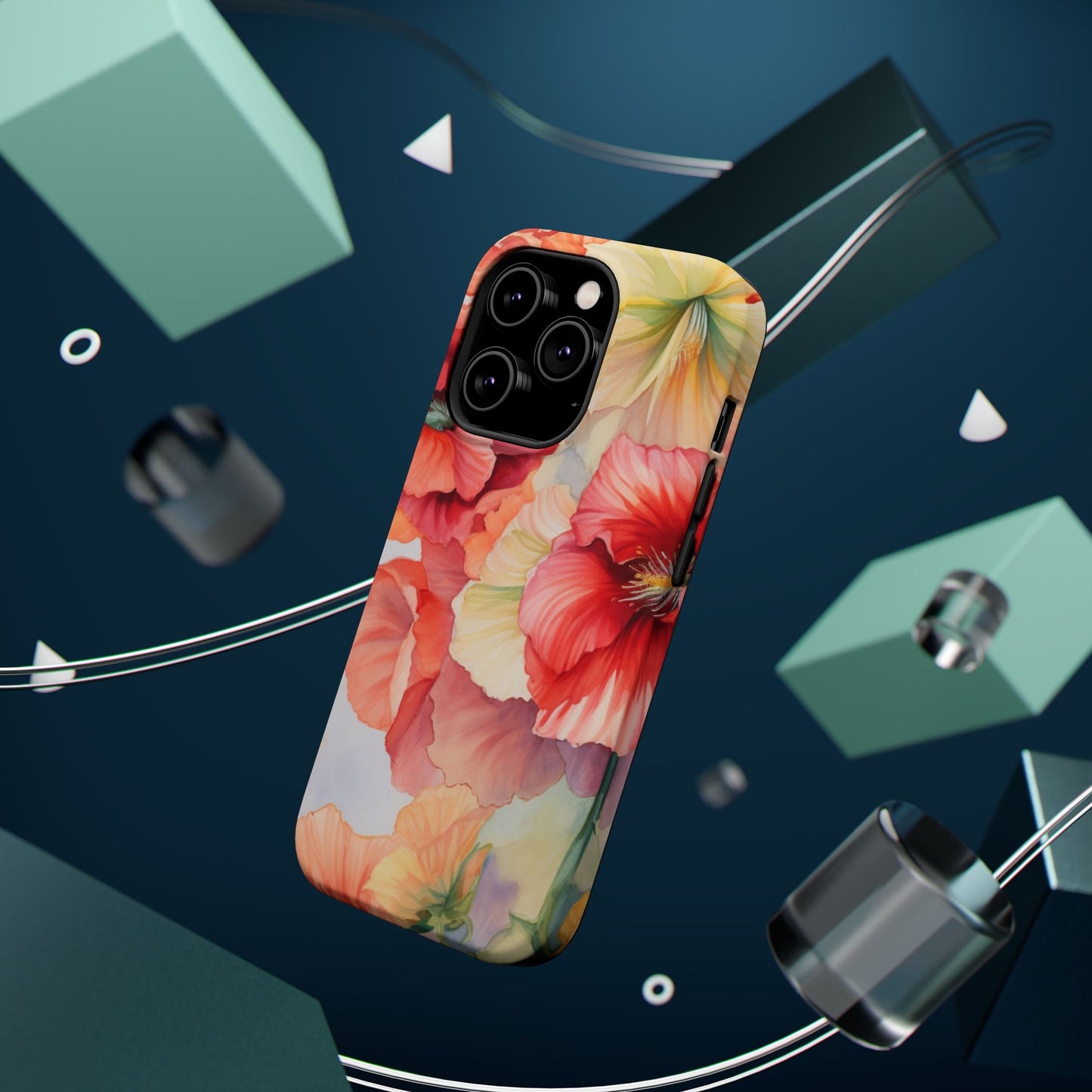 Gumamela Blush Pink Watercolor Floral – MagSafe Compatible iPhone Case - BOGO Cases