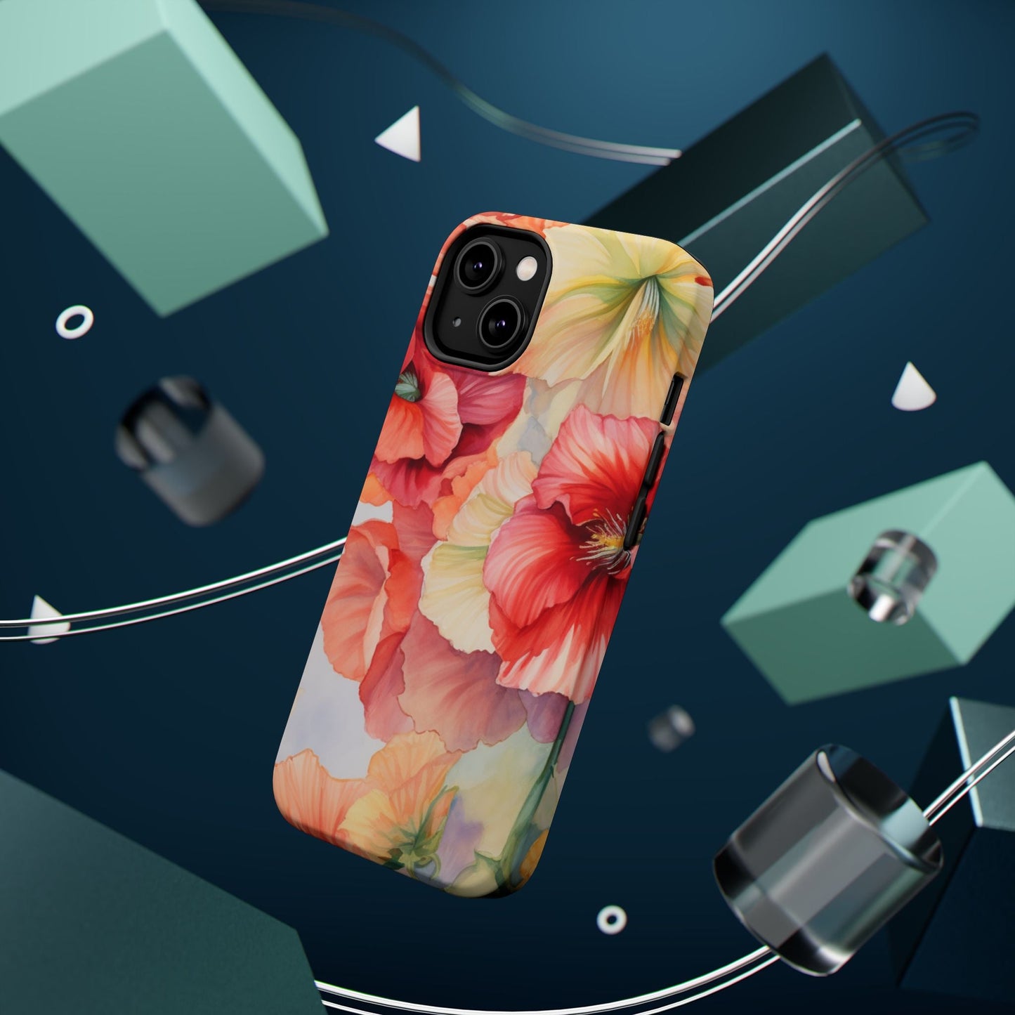 Gumamela Blush Pink Watercolor Floral – MagSafe Compatible iPhone Case - BOGO Cases