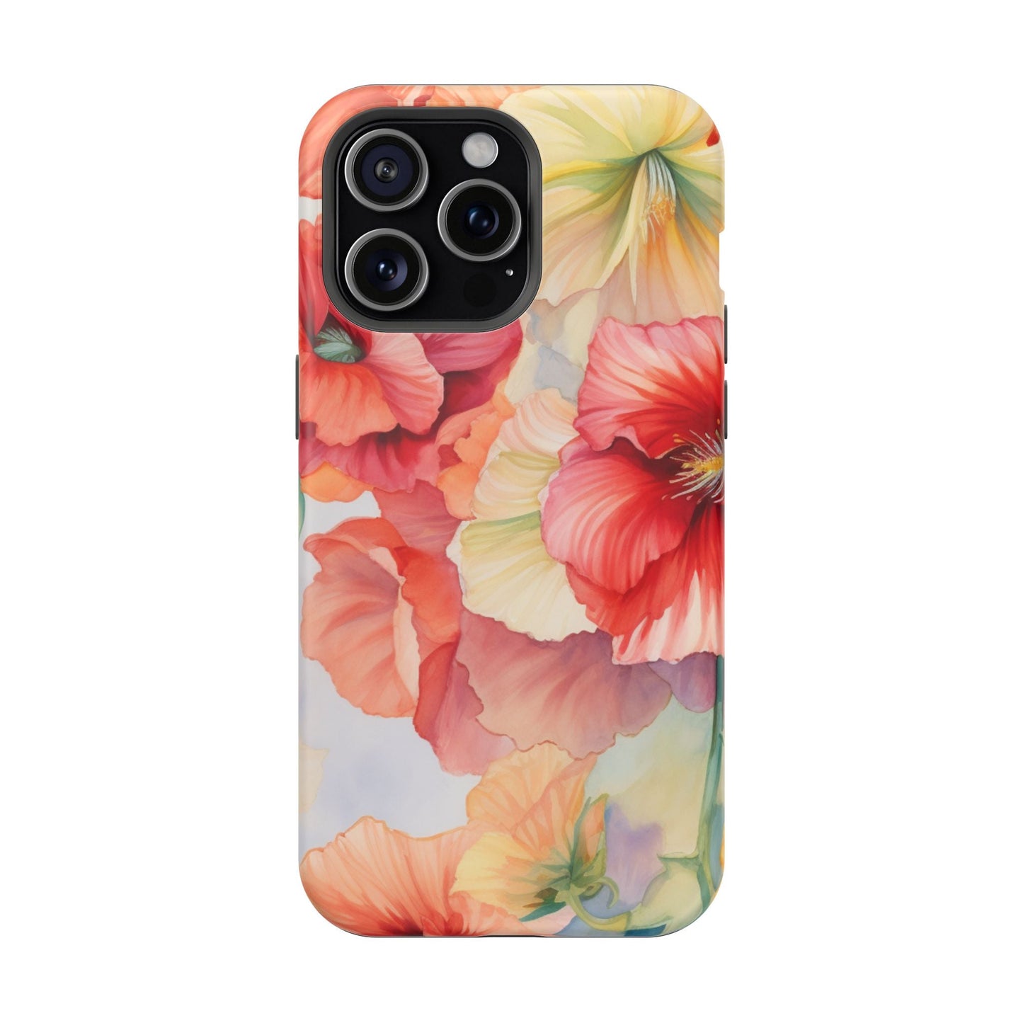 Gumamela Blush Pink Watercolor Floral – MagSafe Compatible iPhone Case - BOGO Cases