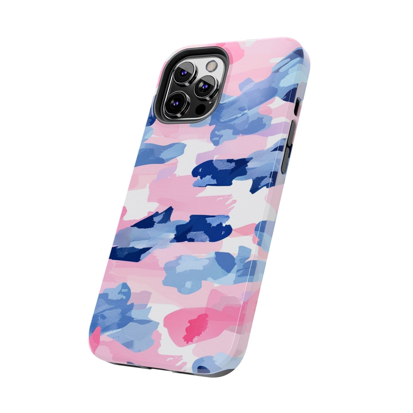 iPhone Case: Dynamic Pink & Navy Brushstroke Art - BOGO Cases