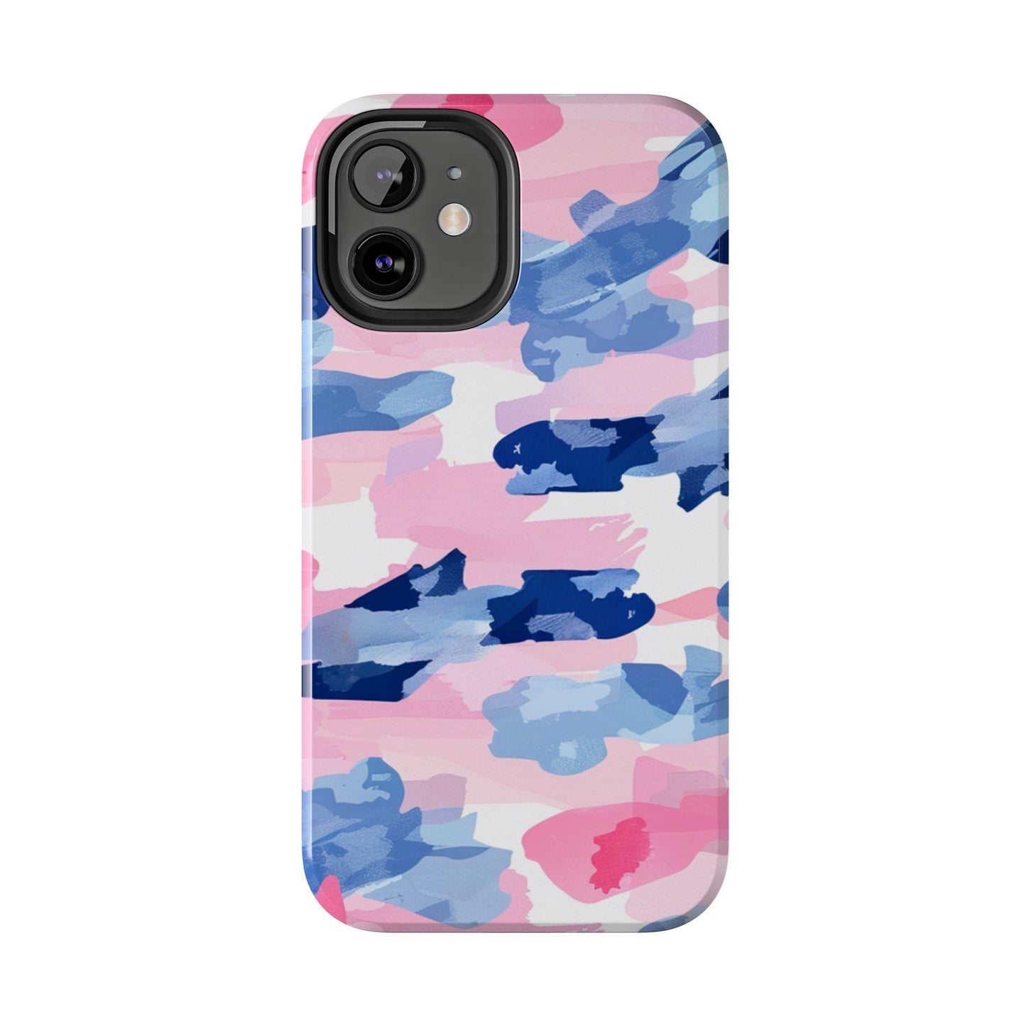 iPhone Case: Dynamic Pink & Navy Brushstroke Art - BOGO Cases
