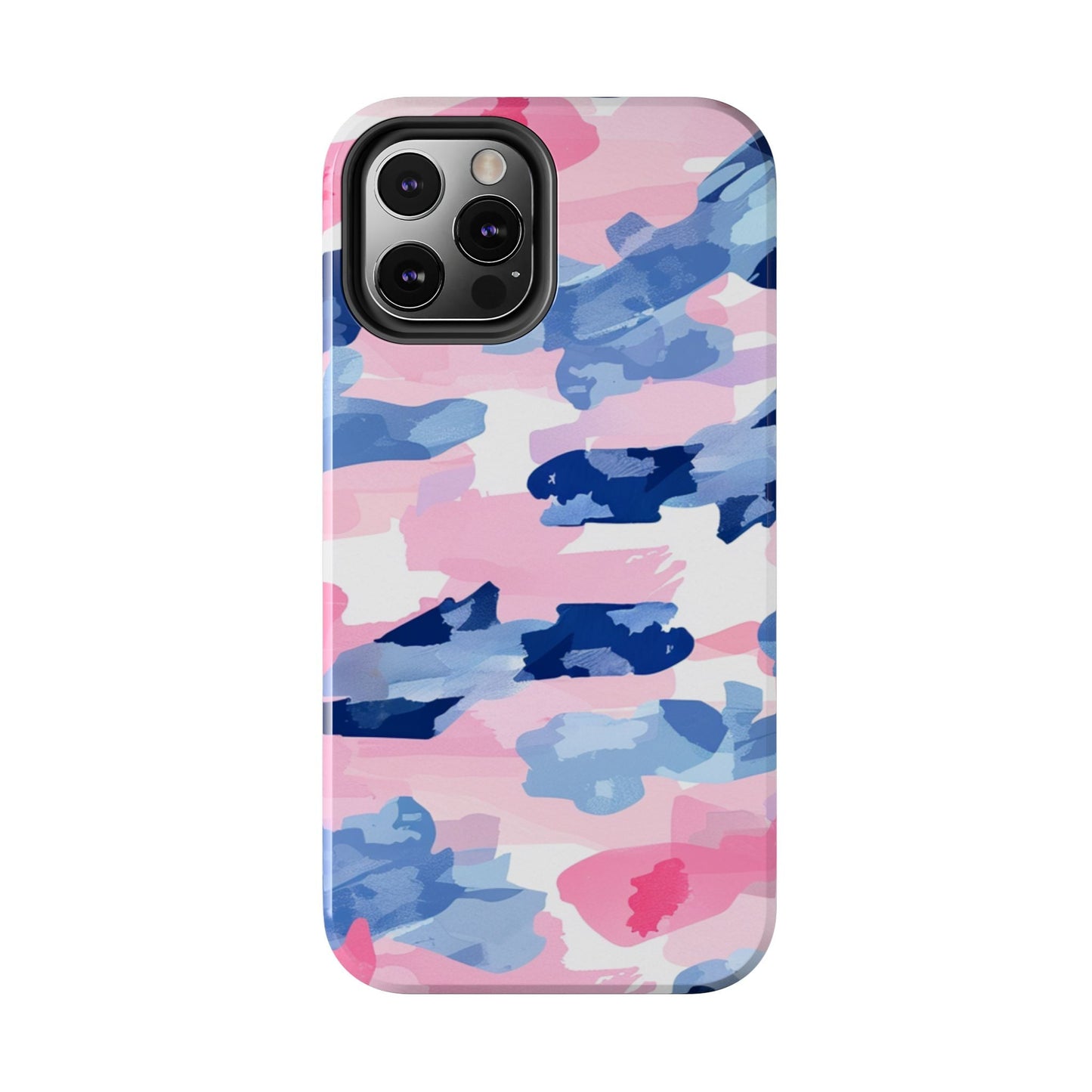 iPhone Case: Dynamic Pink & Navy Brushstroke Art - BOGO Cases