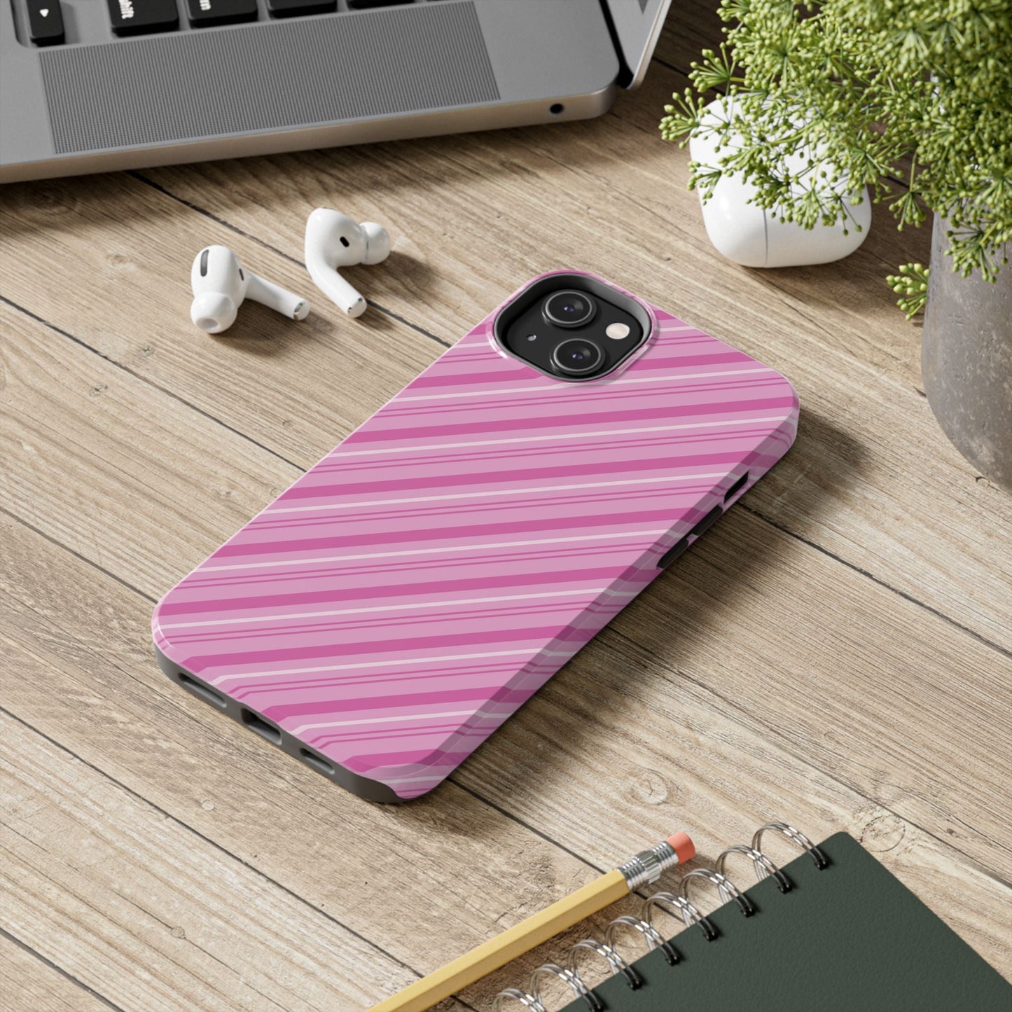 iPhone Case - Pretty in Pink Stripes Design - BOGO Cases