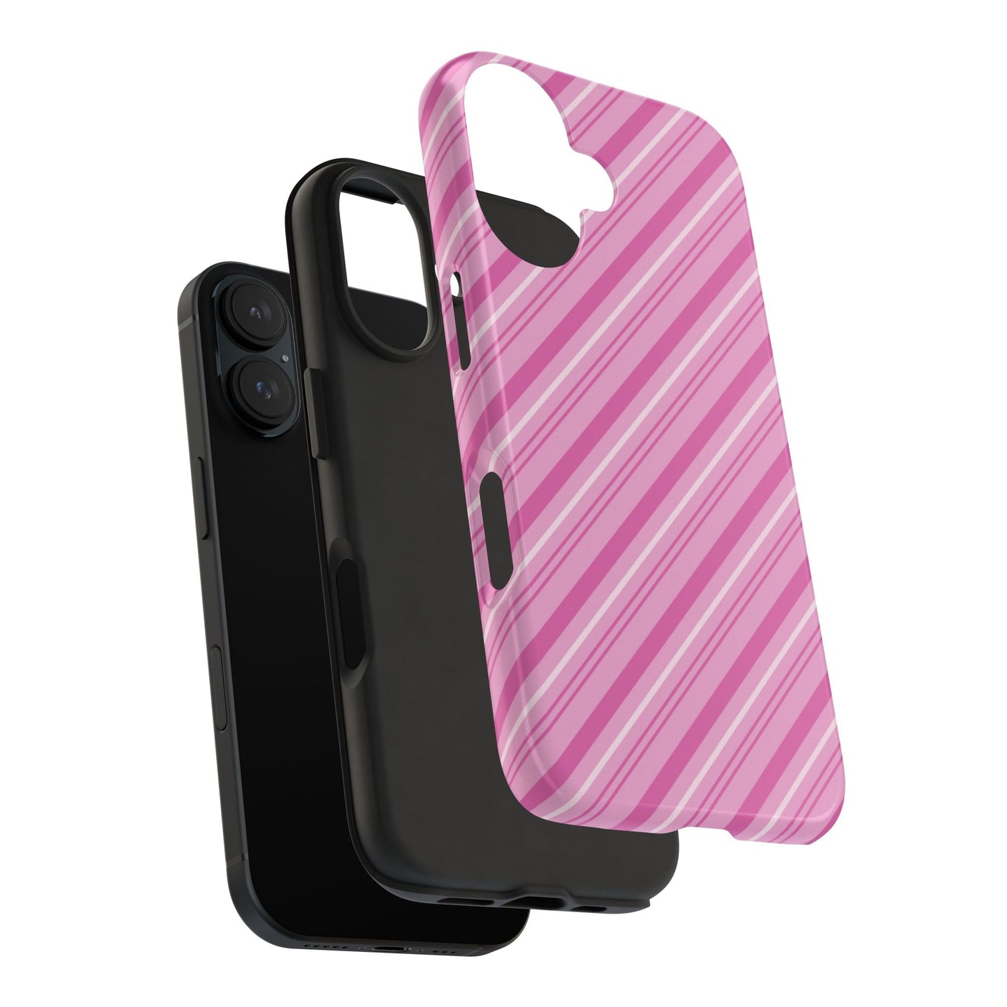 iPhone Case - Pretty in Pink Stripes Design - BOGO Cases