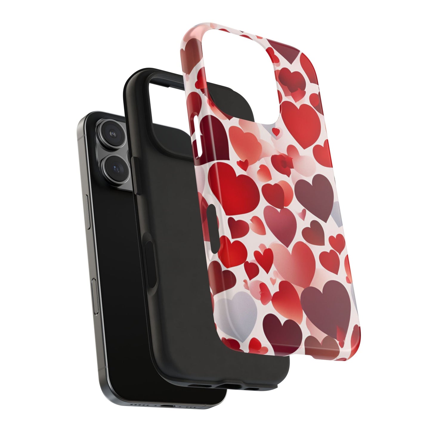 iPhone Case: Romantic Red Heart Gradient Case - BOGO Cases