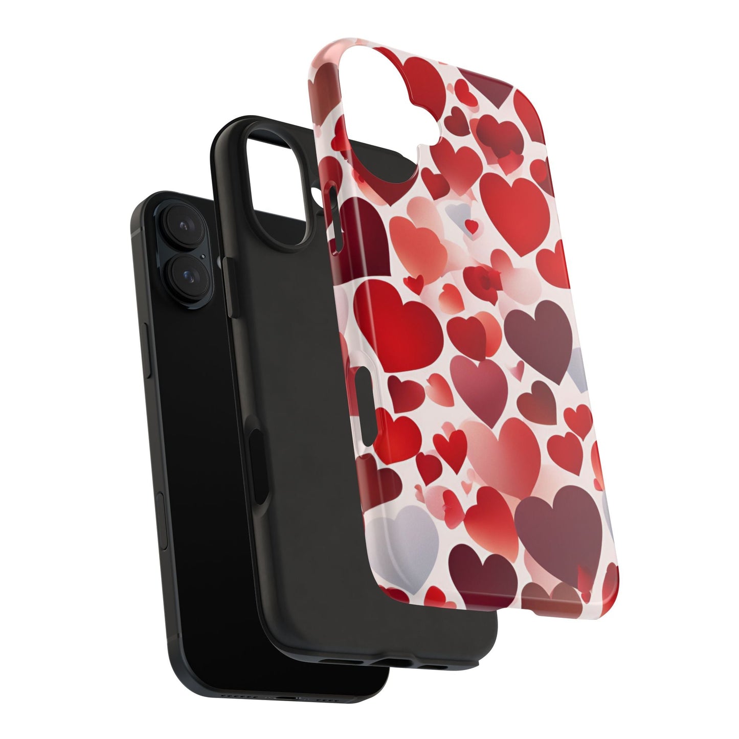 iPhone Case: Romantic Red Heart Gradient Case - BOGO Cases