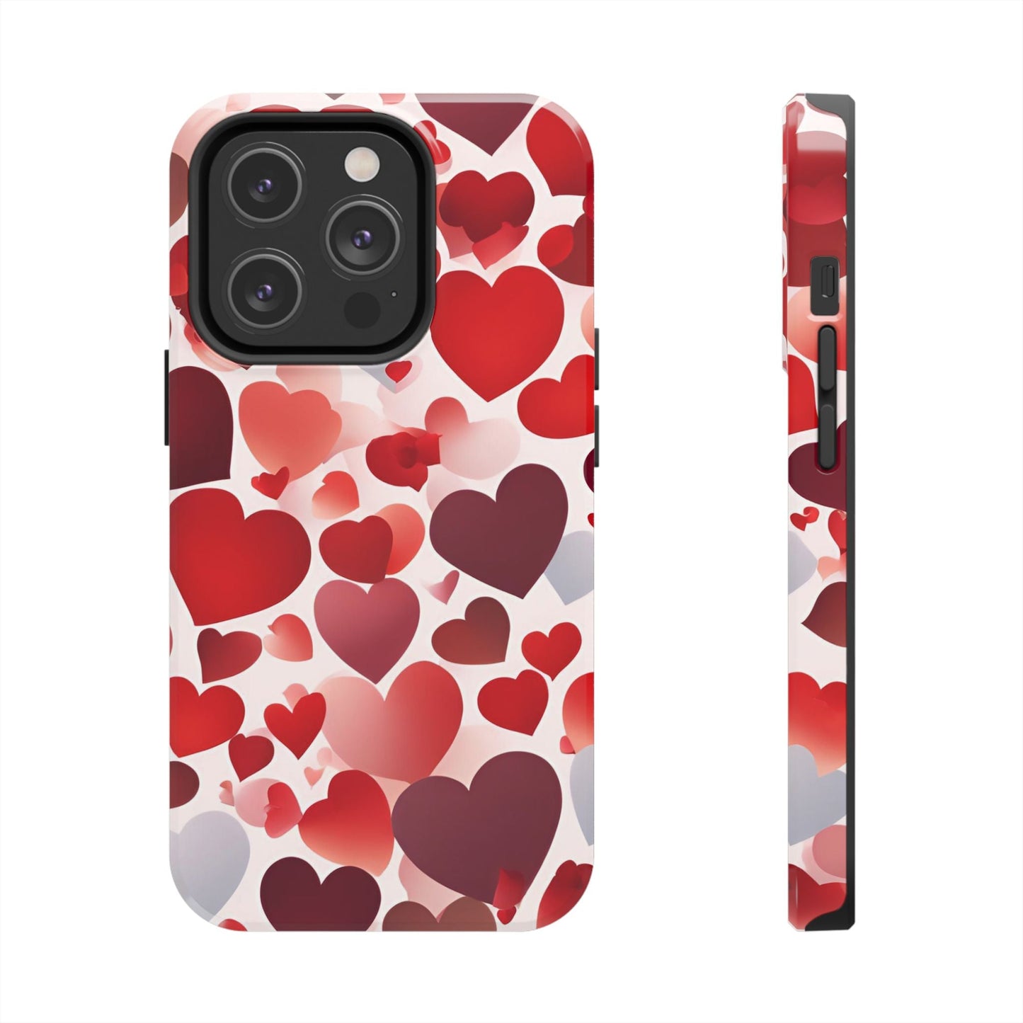 iPhone Case: Romantic Red Heart Gradient Case - BOGO Cases