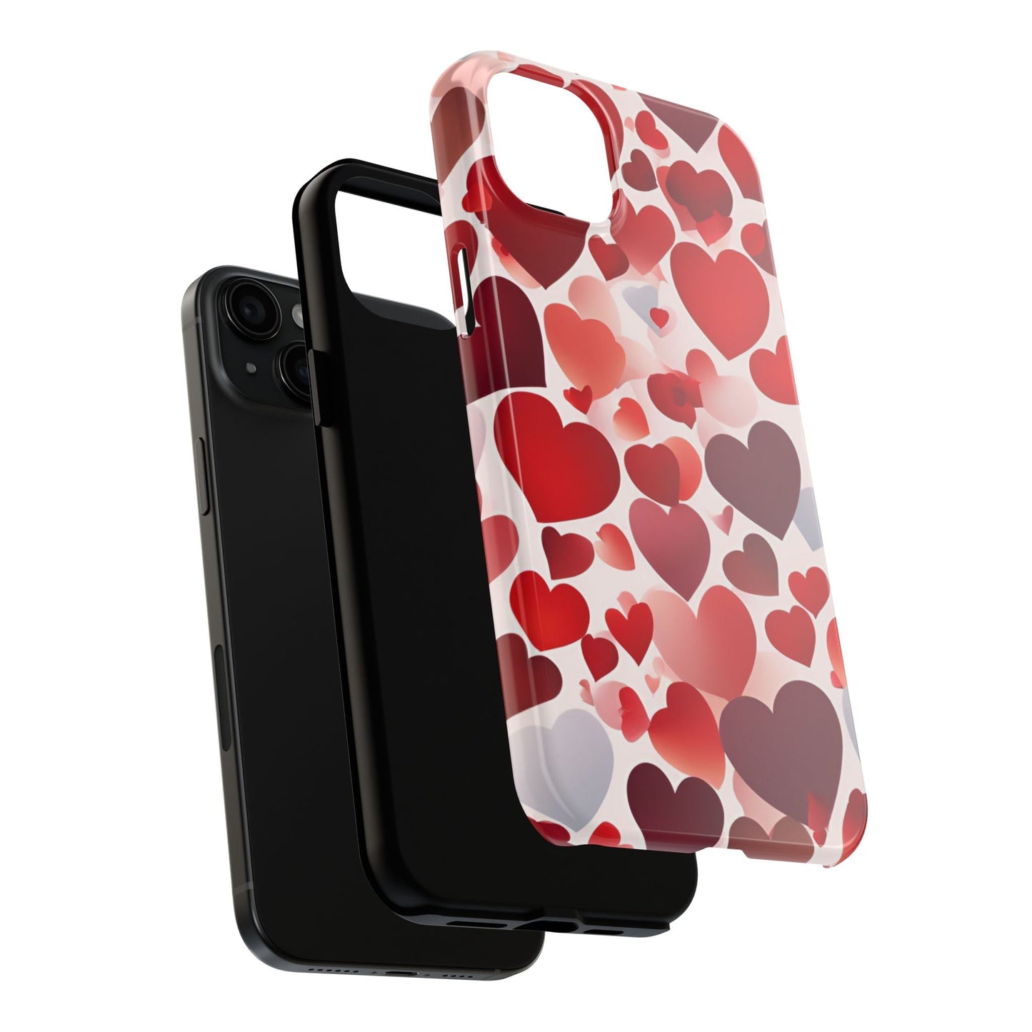 iPhone Case: Romantic Red Heart Gradient Case - BOGO Cases